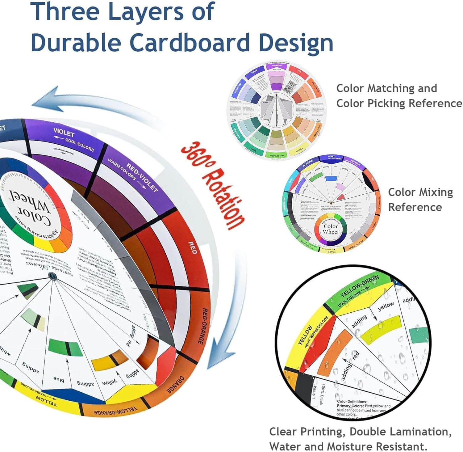 Color Wheel - 3Pcs Creative Color Wheels, Color Wheels for the Artist, Art Class Teaching Tool, Color Mixed Guide image number 6