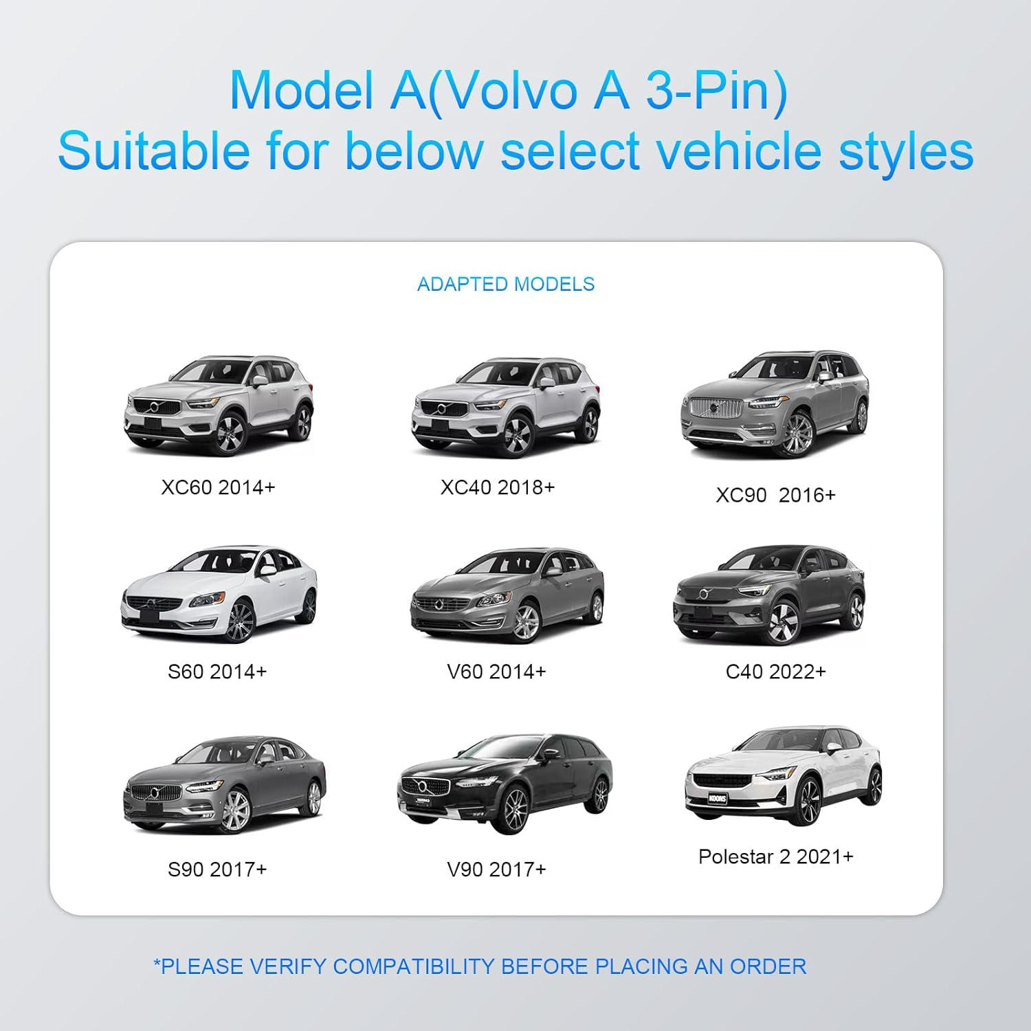 Mangoal Dashcam Power Adapter 3 Pin (Model A) Custom for Volvo XC40 XC60 XC90 S60 V60 C40 and More,Hide the Wires, GPS Radar Mirror Camera Dash Cam Adapter Cable,Connects to Rearview Mirror (Hidden) image number 4