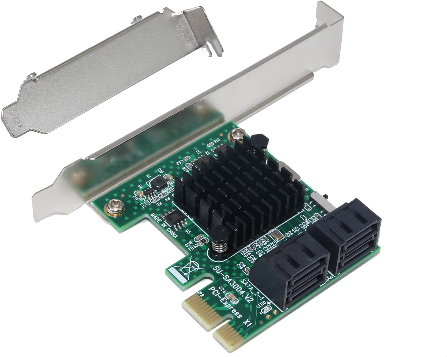 Padarsey SATA Card,4-Port SATA III 6Gbps PCIE Controller Card,Support Hyperduo SSD Tiering IPFS Hard Disk Port Multiplier,Sa3004 Expansion Card for Desktop PC