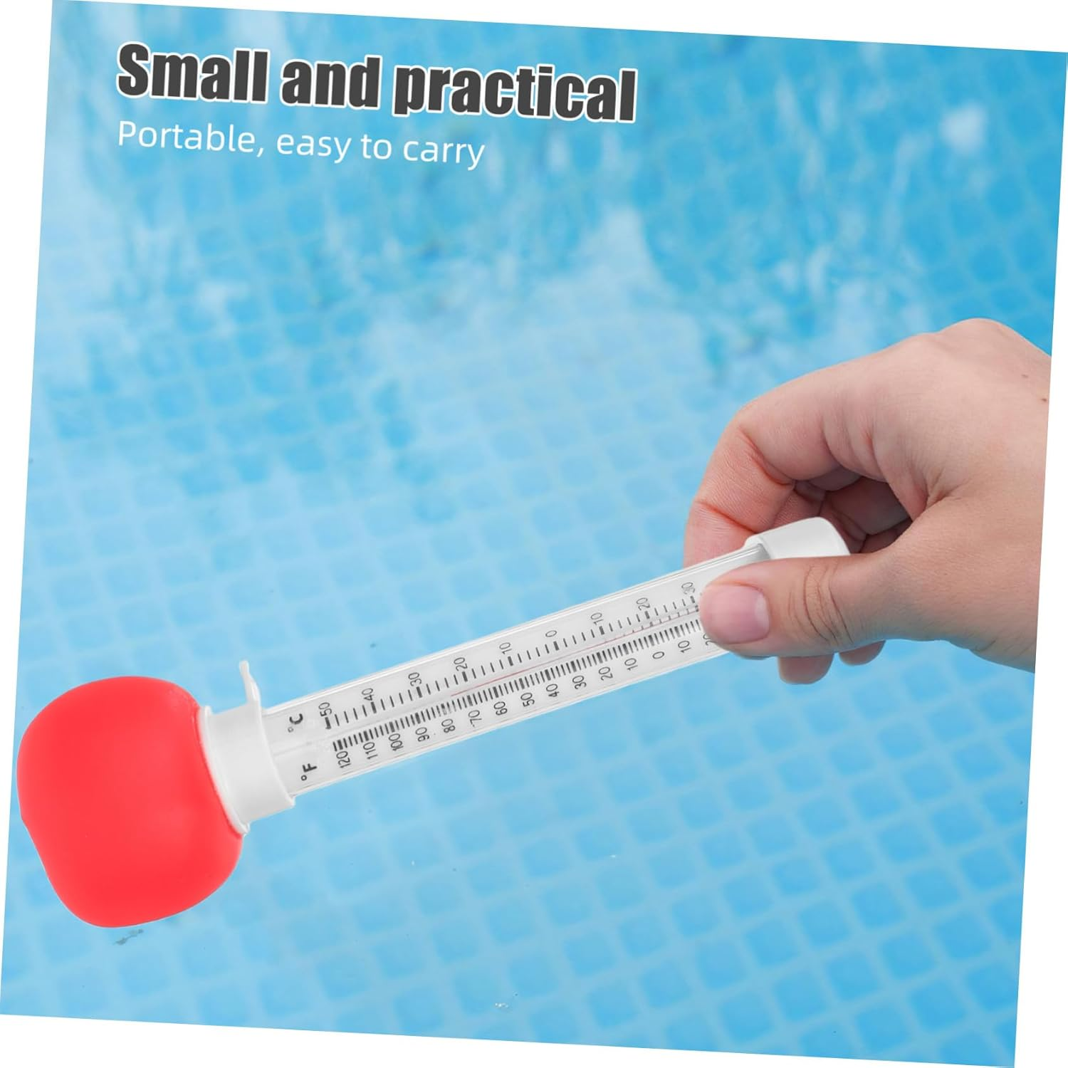 BESPORTBLE Tomato Floating Thermometer for Swimming Pools Large Display Easy Read Water Temperature Gauge for Baths Indoor Outdoor Spas Hot Tubs Ponds image number 1