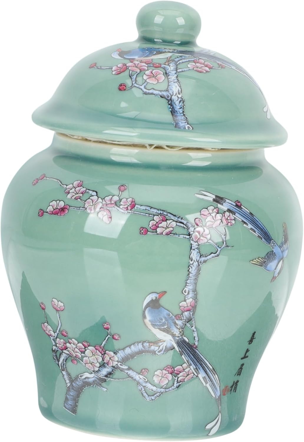 RORPOIR Ceramic Tea Canister Sealed Tea Jar Small Size Porcelain Blue and White Porcelain Storage Container Airtight Food-Grade for Home Kitchen image number 1