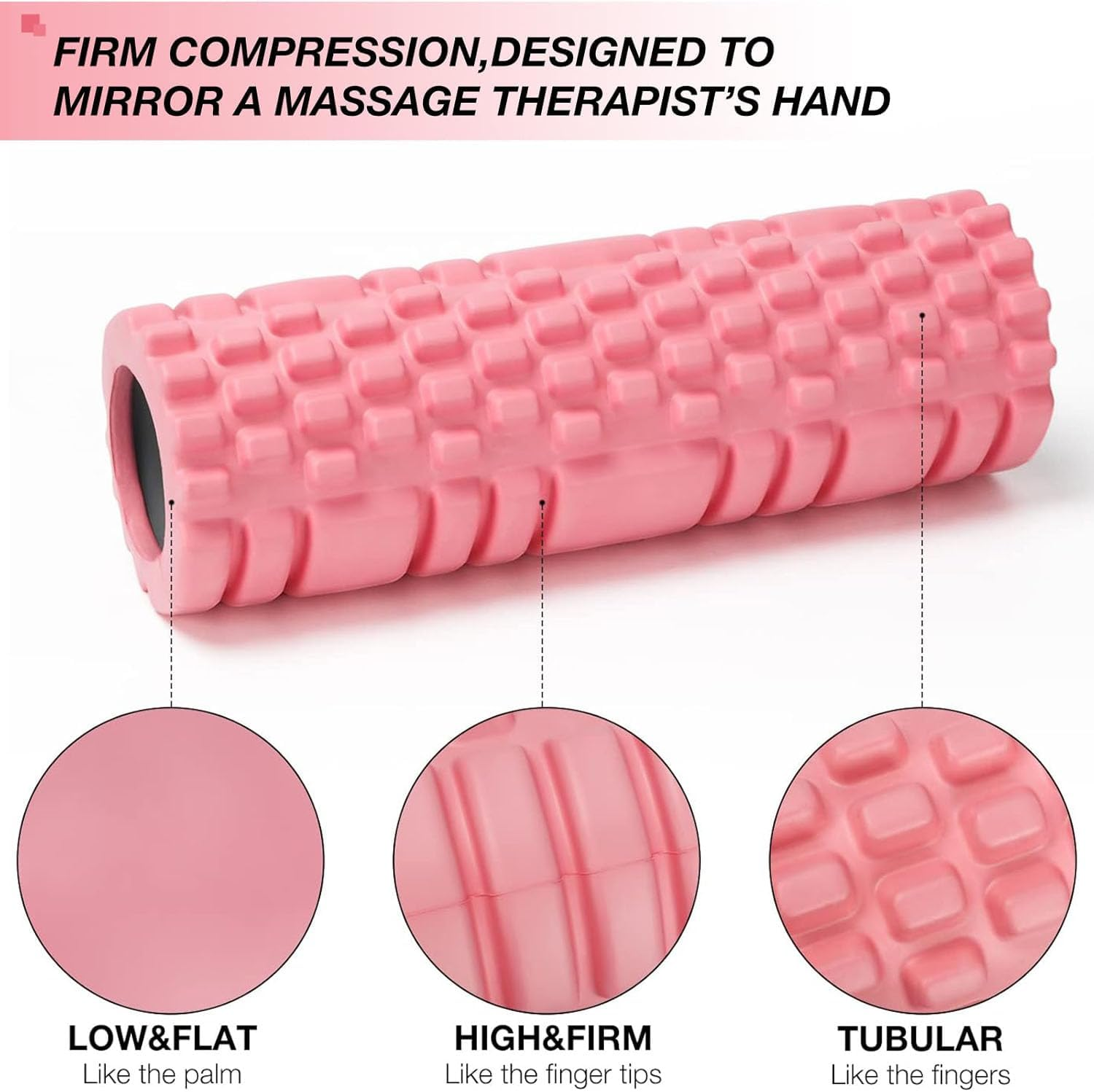 30Cm Yoga Foam Roller, Yoga Column Suitable for Muscle Training Pilates Sports, Massage Foam Roller Trigger Point Therapy Home Gym Exercise, 30 X 10 Cm (Pink)