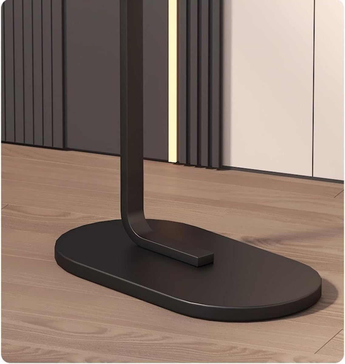 TOMVAES End Table Sofa Side Table Standing Desk Coffee Table with Rigid Steel Pipe C Shaped round Desktop Night Stand for Livingroom, Bedroom (Wood) (Wood) image number 6