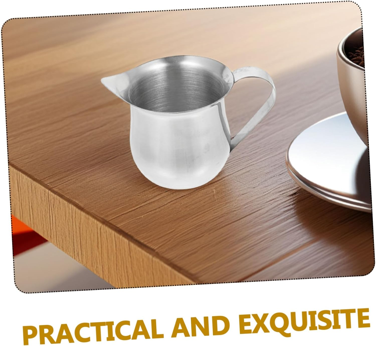 Toddmomy 3Pcs Stainless Steel Milk Frothing Pitchers with Narrow Spout for Precision Pouring Portable Creamer Cups for Camping and Outdoor Espresso Lightweight Coffee Jug image number 2