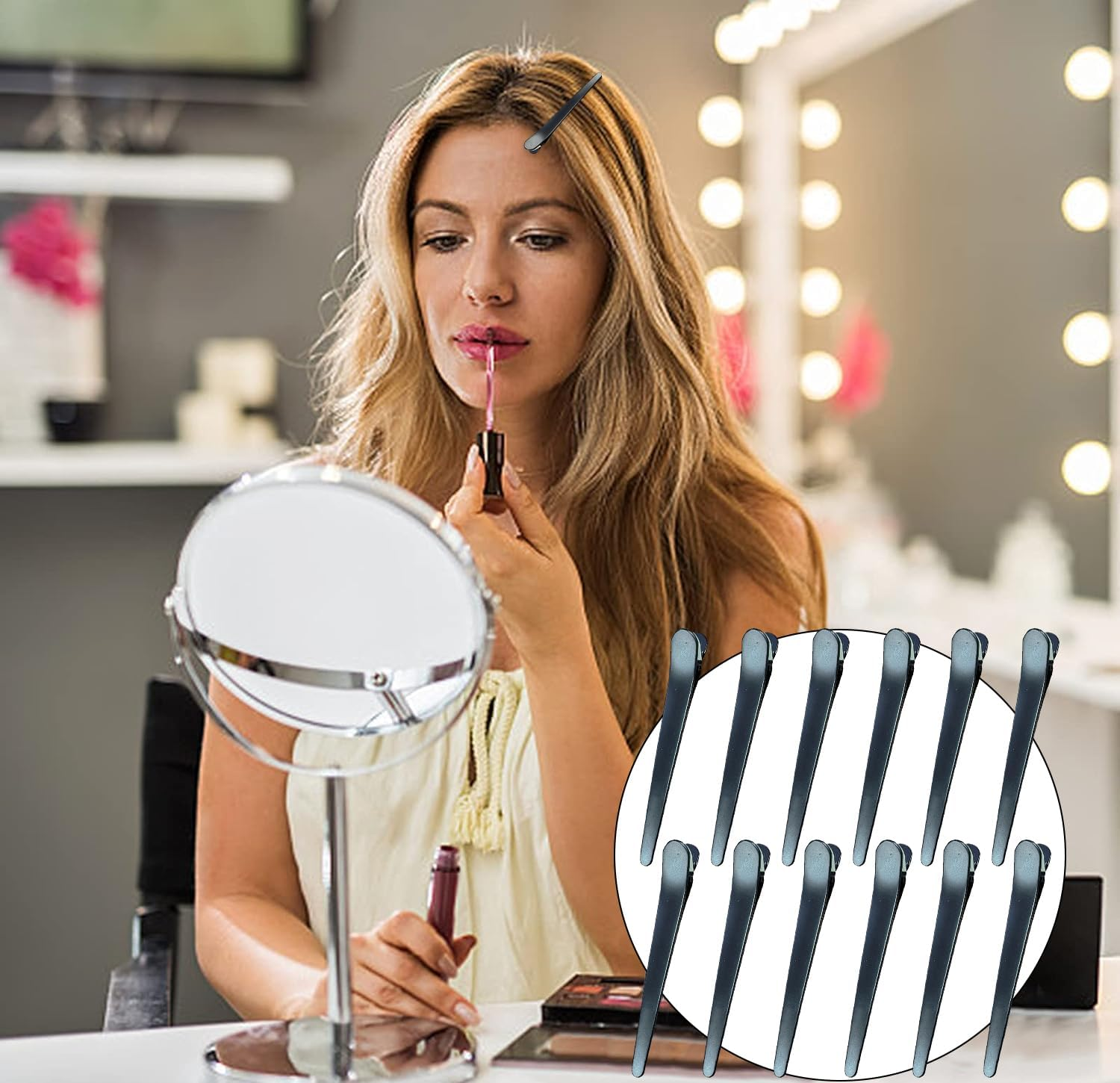 12 Pcs Hair Clips Set 12Cm/4.72Inch Alligator Duckbill Clips for Sectioning Curling Styling Non-Slip Grip Salon Home Use for Women Girls Hair Salon image number 6