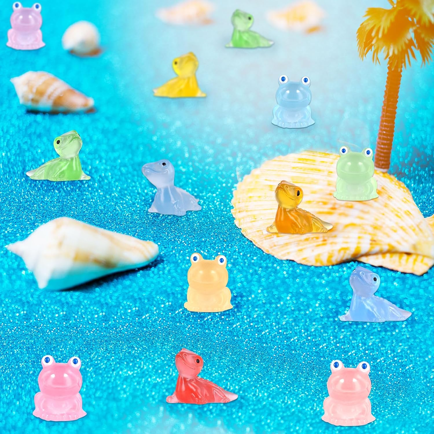 60Pcs Mini Resin Lizard Miniature & 6Pcs Mini Resin Luminous Frogs, Tiny Resin Glowing Lizard Frogs Ornaments Decor for Garden Landscape Home Decoration & Party Cake Headbands DIY image number 5