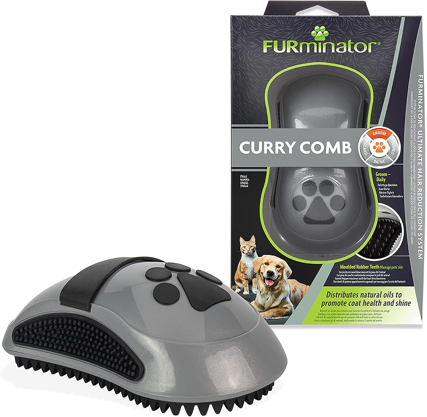 Furminator Curry Comb for Cats and Dogs image number 3