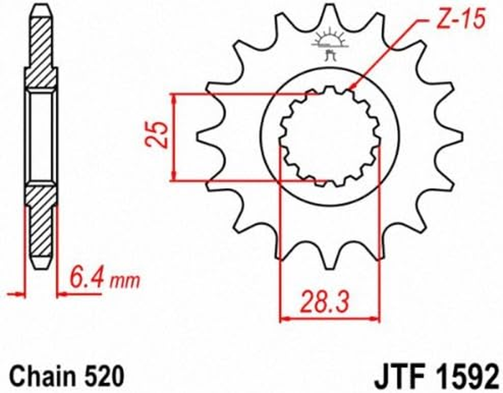 JT Sprockets JTF1592.13 13T Steel Front Sprocket image number 1