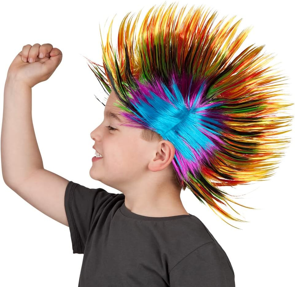Adults' Spiky Mike Multicoloured Punk Wig image number 1