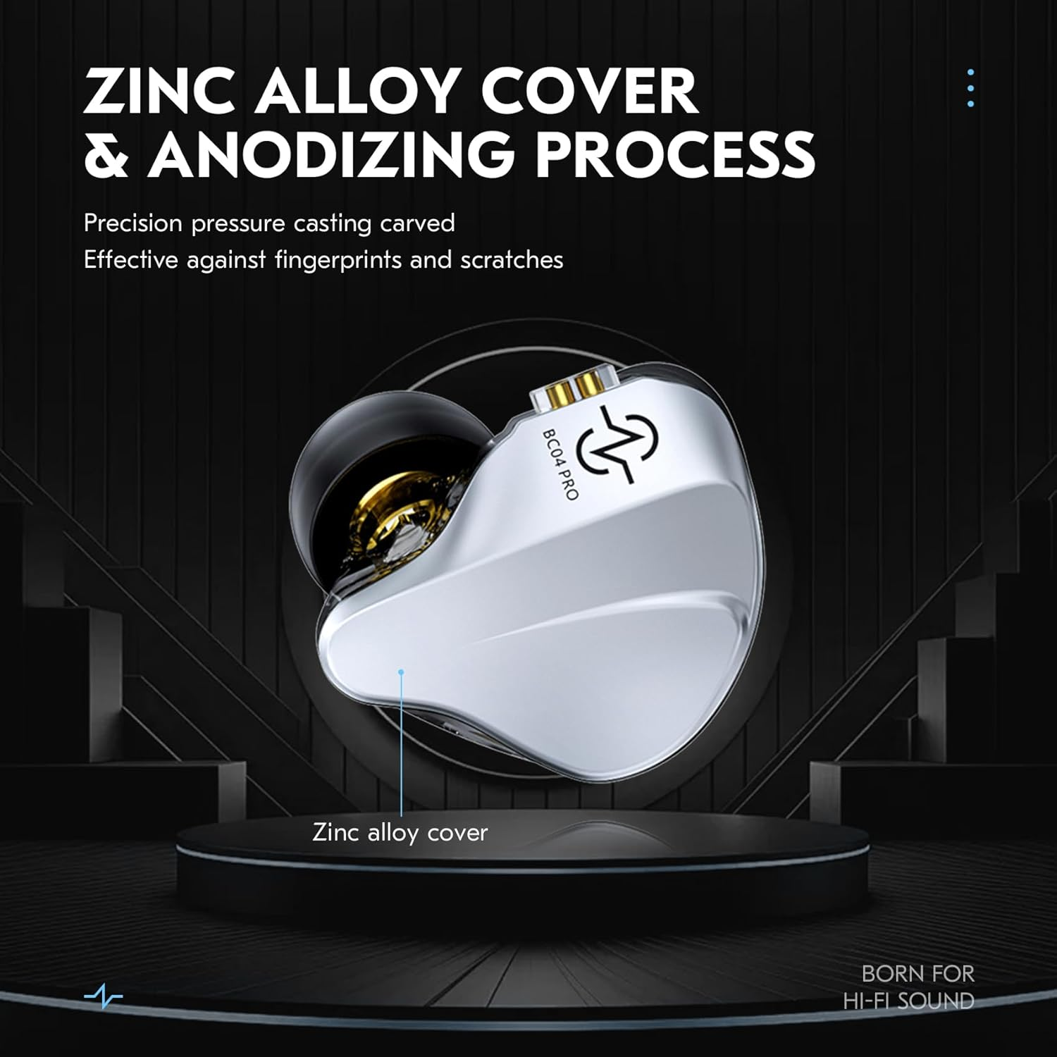 Keephifi CCZ Duet BC04 PRO Hifi in Ear Monitor Earbuds, 1Ba+1Ddclear Earbuds Headphones, 10MM Dual Magnetic DD Wired Earbud, 5N OFC Cable Detachable Bass IEM Wired Headphone(Sliver,With Micro)