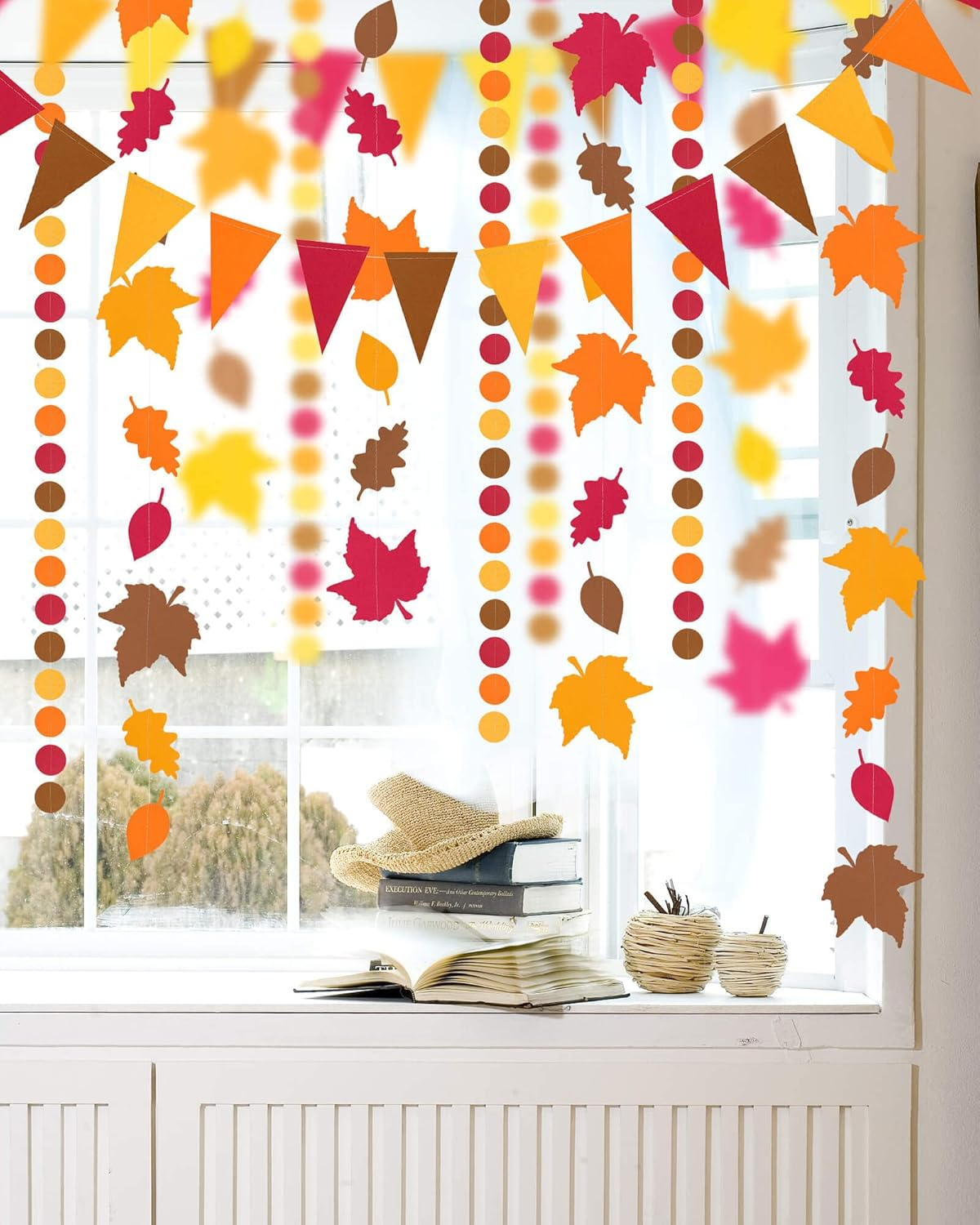 Autumn Leaf Pennant Banner for Thanksgiving Decorations, Thanks Giving Celebration Hanging D&eacute;cor Backdrop Garland, Fall Harvest Theme Birhday Baby Shower Wedding Party Supplies, SONGTIY image number 6