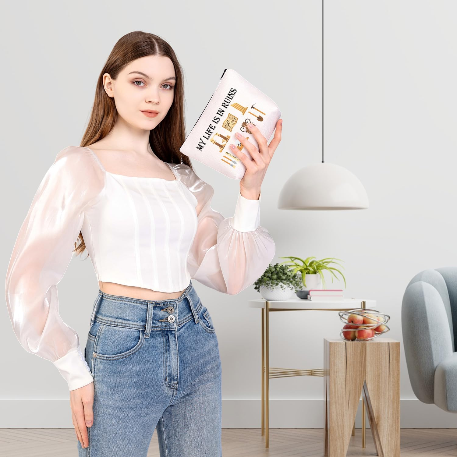 BDPWSS Archaeology Gifts for Women Archaeologist Gift My Life Is in Ruin Funny Archaeology Zipper Pouch, My Life Bag, Fashion image number 1