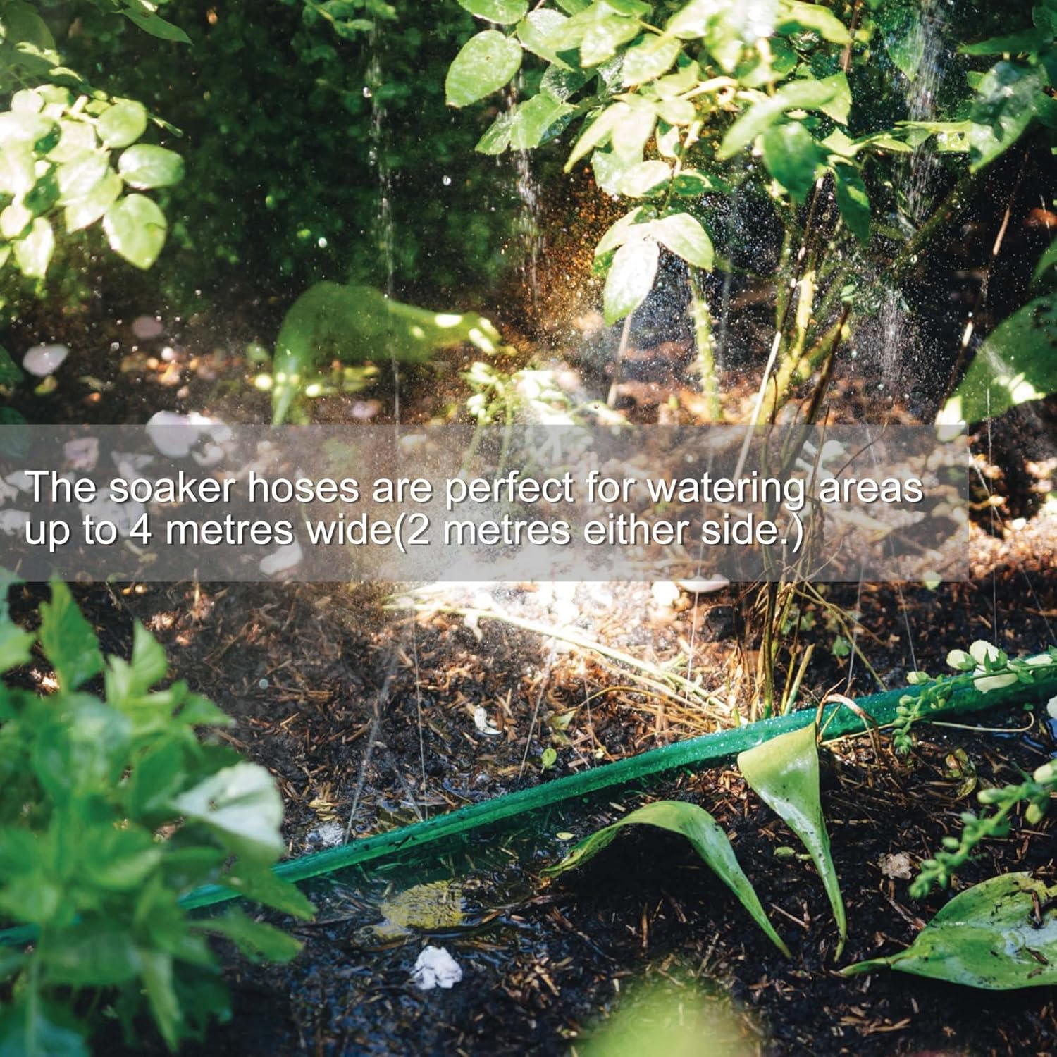 PVC Flat Sprinkler Hose: 1/2'' Soaker Hose - save 70% Water Drip Hoses for Irrigation Garden Lawn Vegetable and Yard (50FT, Green) image number 6