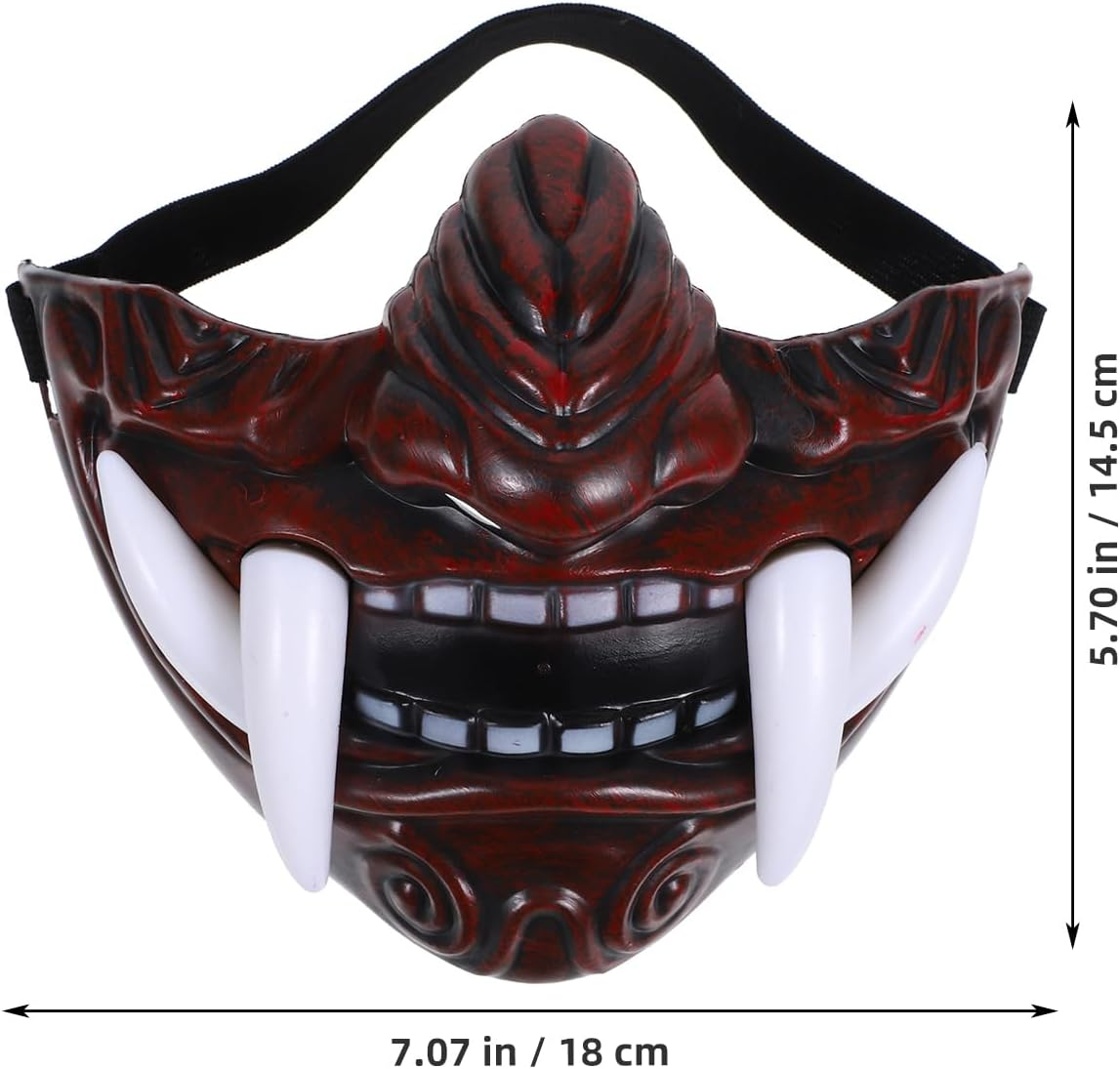 JOINPAYA Oni Samurai Mask,4Pcs Half Japanese Mask Ghost Novelty Drama Tush Ninja Halloween Party Cosplay Costume Prop image number 6