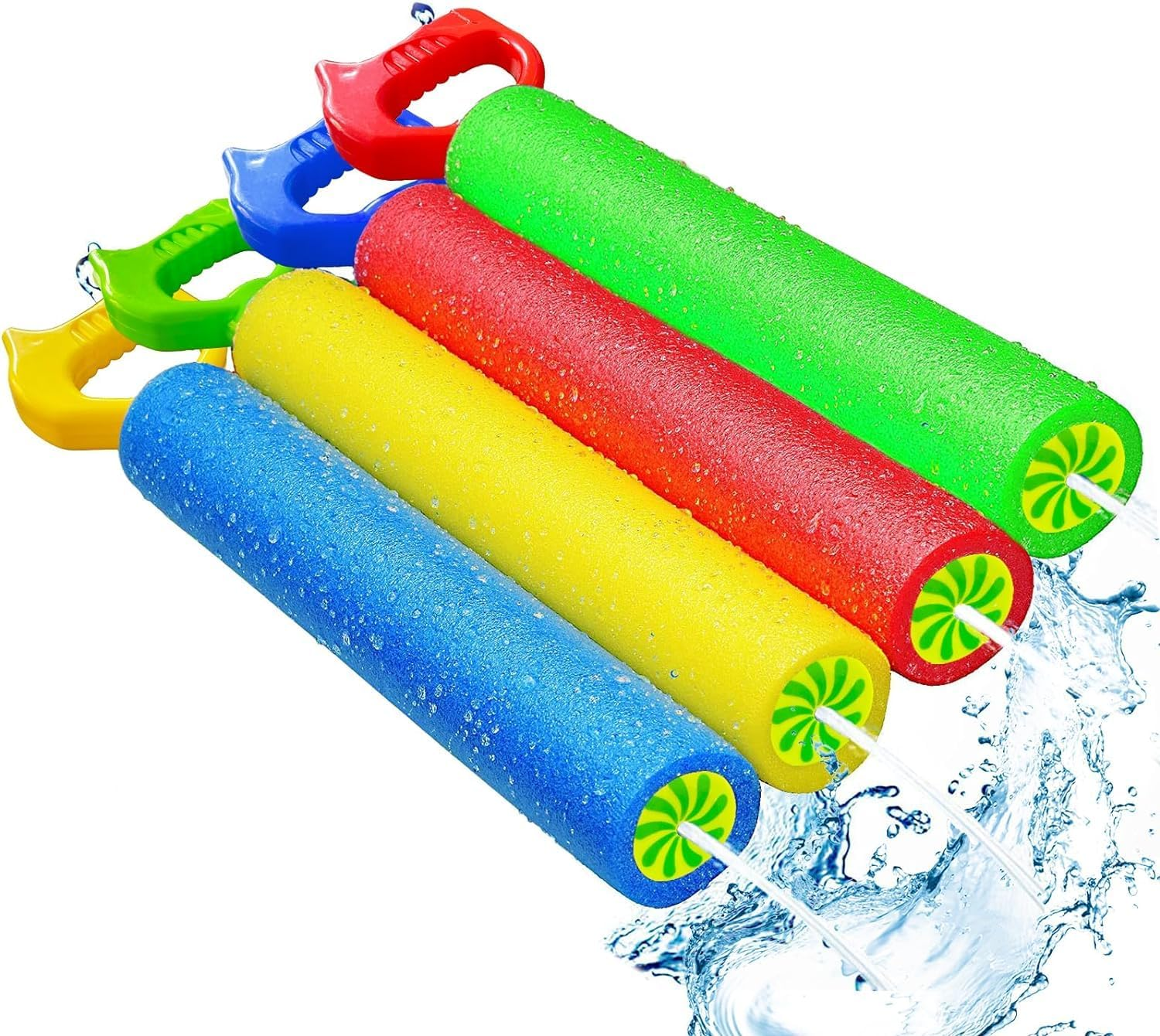 4-Pack Water Blaster Soaker Guns Set,15'' Water Guns Gun with 15M Shooting Rangewith Plastic Handle Outdoor Swimming Pool Beach Summer Fun Party Games image number 1