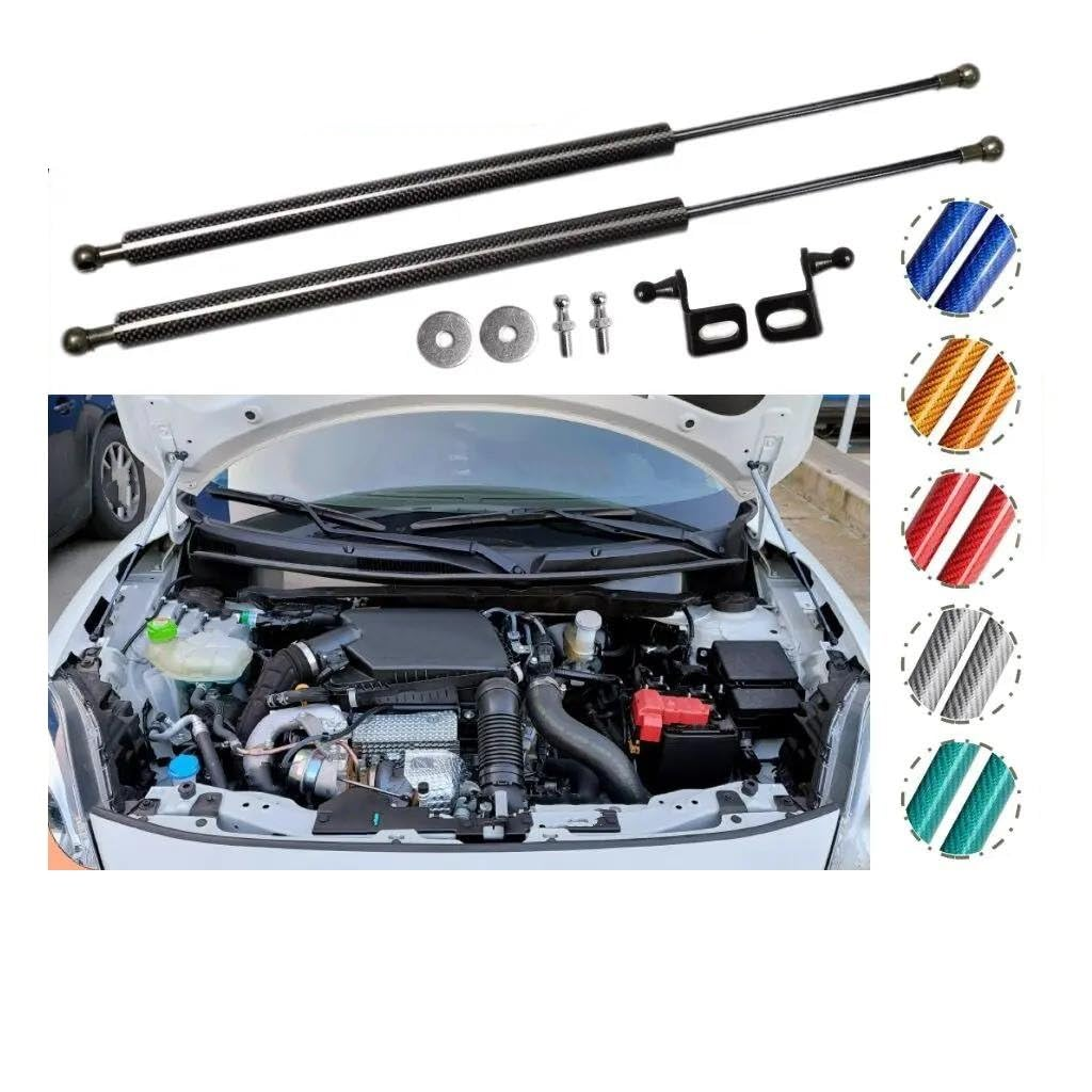 For Suzuki for Swift A2L for Swift Sport ZC33S 2017-2023 Hood Bonnet Piston Rods Gas Struts Lift Support Shock Dampers (Color : Carbon Fiber Orange) - Carbon Fiber Black image number 2
