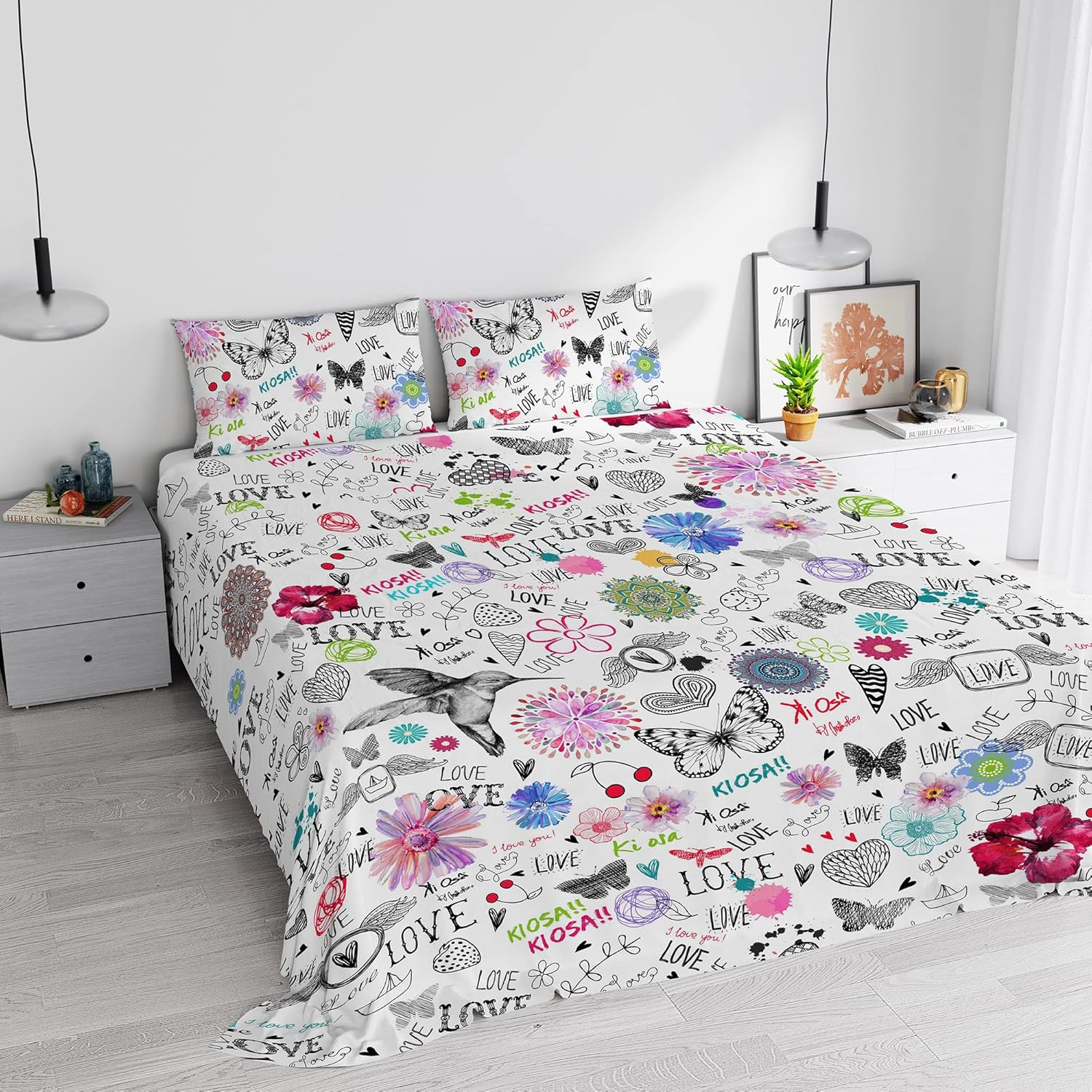 KI-OSA 657 Microfibre Duvet Cover Set, Double