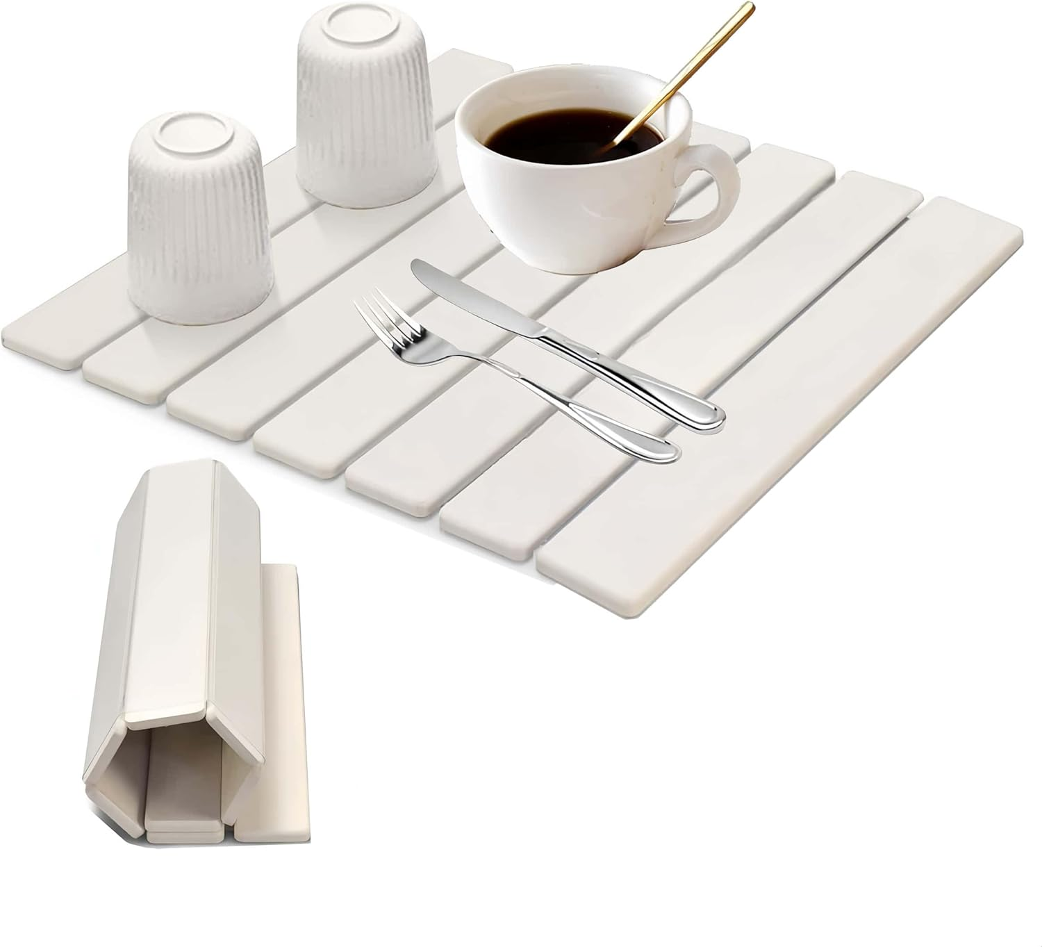 ARREBOL Stone Dish Drying Mats for Kitchen Counter & Sink, 16X12In Quick Dry Collapsible Absorbent Diatomaceous Earth Dish Drying Mat image number 5