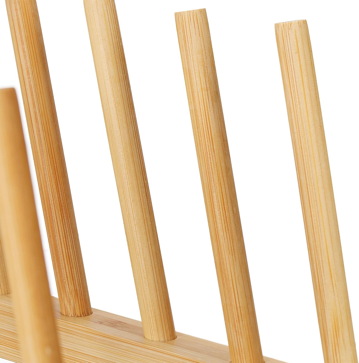 Relaxdays Plate Stand for 8 Plates, Boards, Lids, Set of 3, Bamboo, H X W X D: 12 X 12.5 X 34 Cm, Natural image number 6