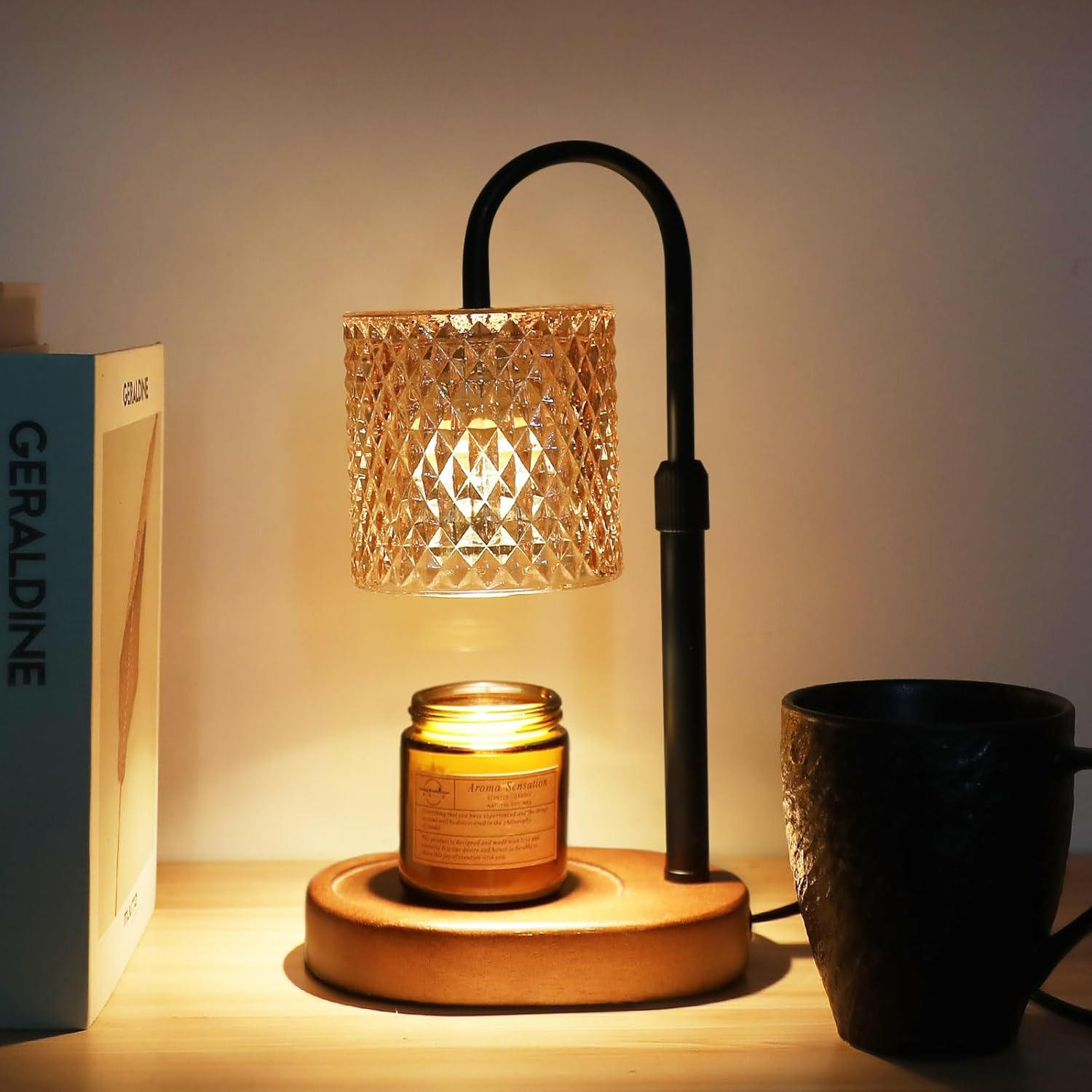 Candle Warmer Lamp with Timer Dimmer Adjustable Height Electric Wax Warmer Vintage Home Decor for Scented Jar Candles,Birthday Gifts for Women