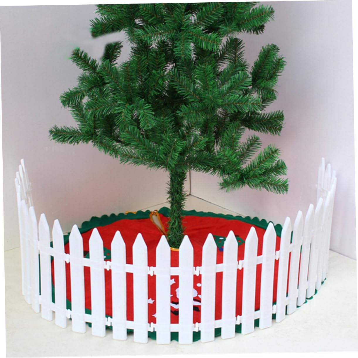 Elegant White Plastic Picket Fence Christmas Tree 25 Pieces Set Miniature Decor for Home Wedding Party Fairy Garden image number 3