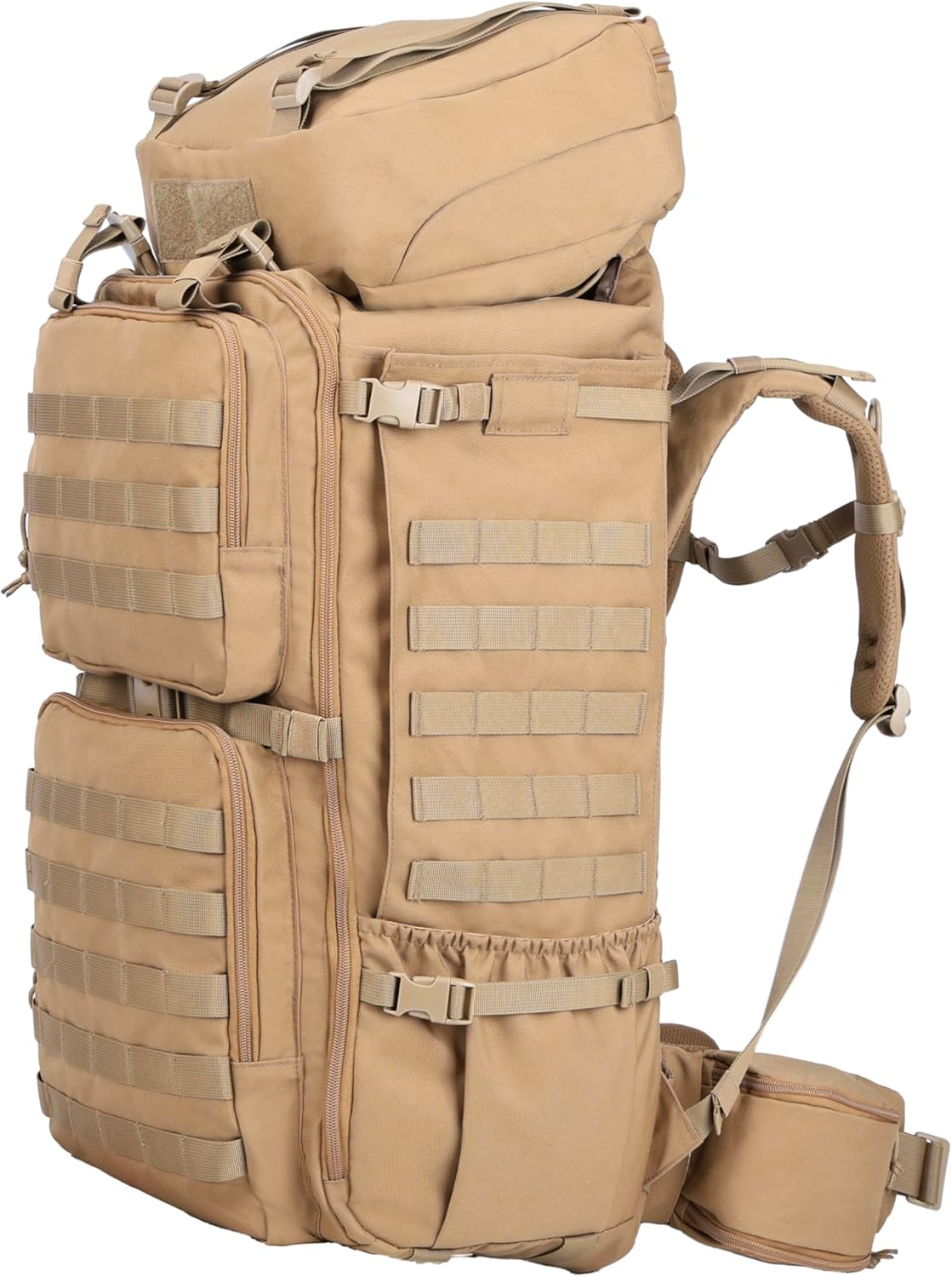 Zsearaymy 75L Hiking MOLLE Backpack with Internal Frame & Rain Cover for Tactical, Camping, Backpacking, Survival Travel