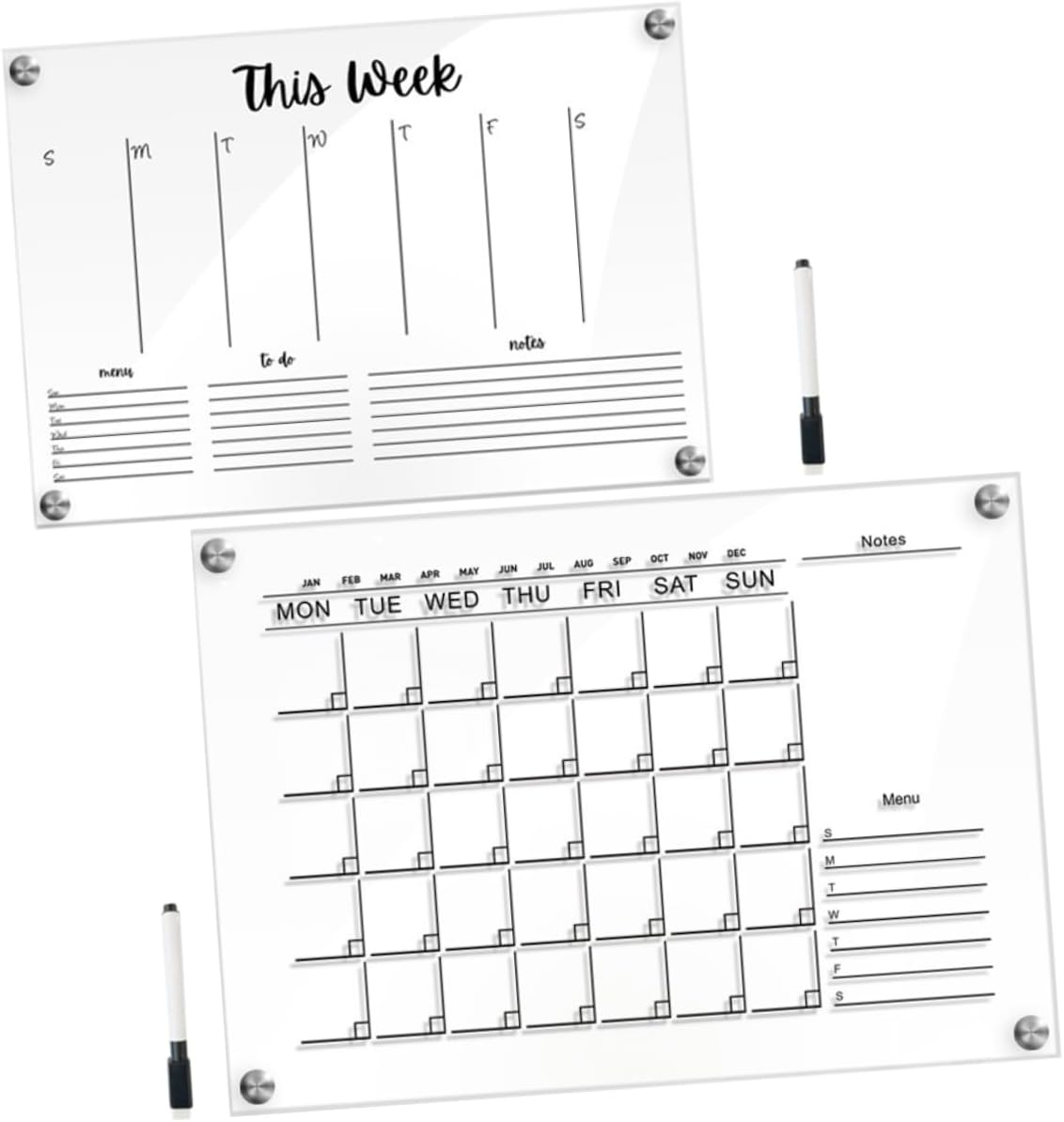 Tofficu 2Sets Whiteboards Erasable Notepad Home Accessory Wedding Memo Boards for Wall Decor image number 6