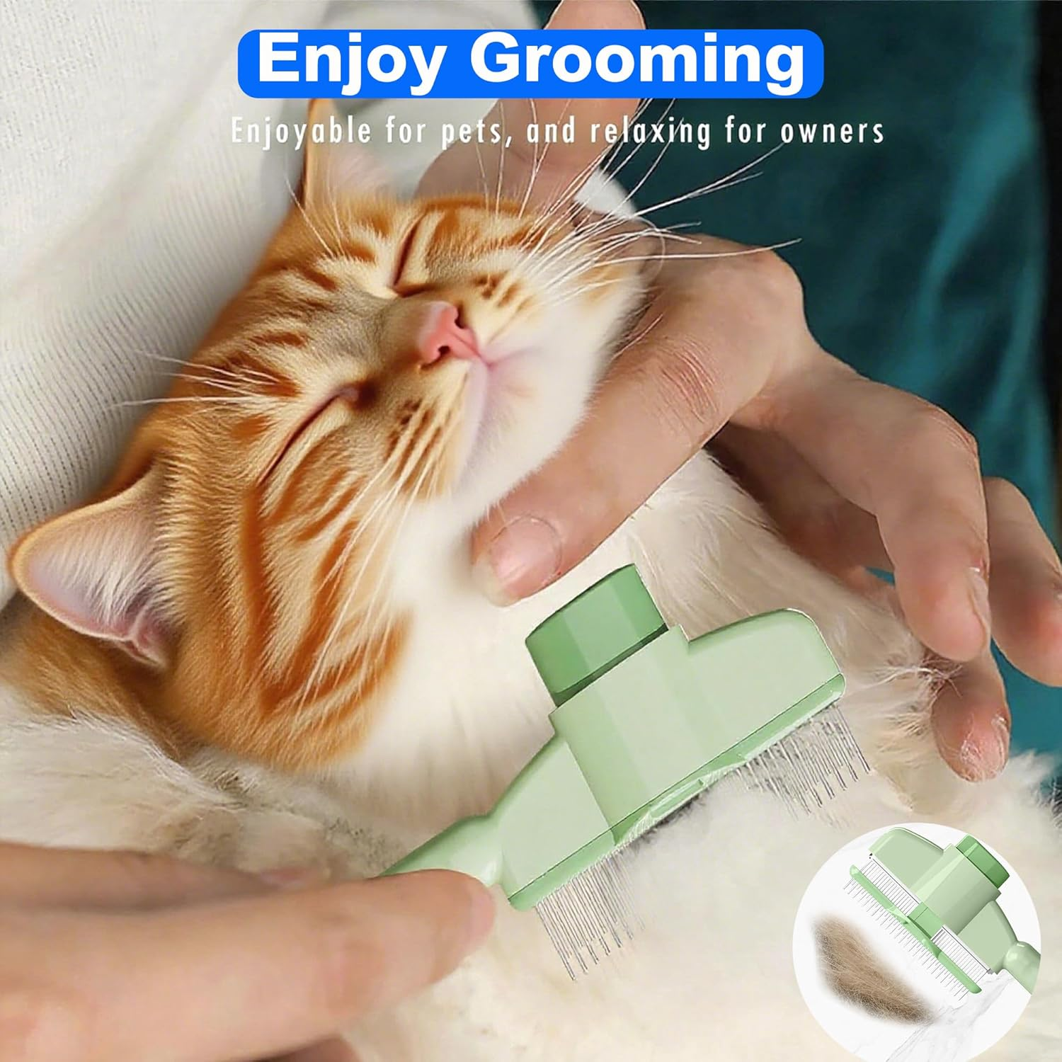 3 Pack Pet Hair Removal Gloves with Deshedding Brush, Double Sided Electrostatic Removal Gloves for Dogs & Cats, Pet Grooming Gloves Reusable for Carpet Sofa Clothing Furniture image number 2