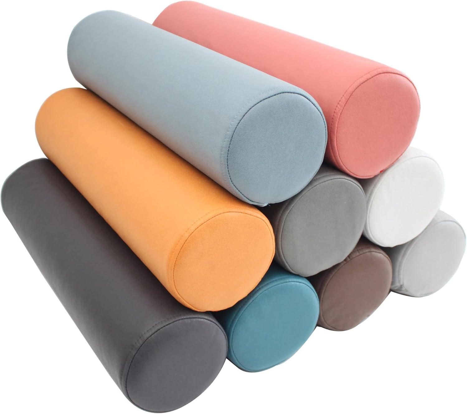 DUOLEH round Head Neck Bolster Pillow, round Roll Cylinder Pillow Back Support Cushions, Waterproof Lumbar Pillow for Sofa/Bed/Car, Headboard Pillow Bed Pillow (40X12Cm,Dark Grey) image number 4