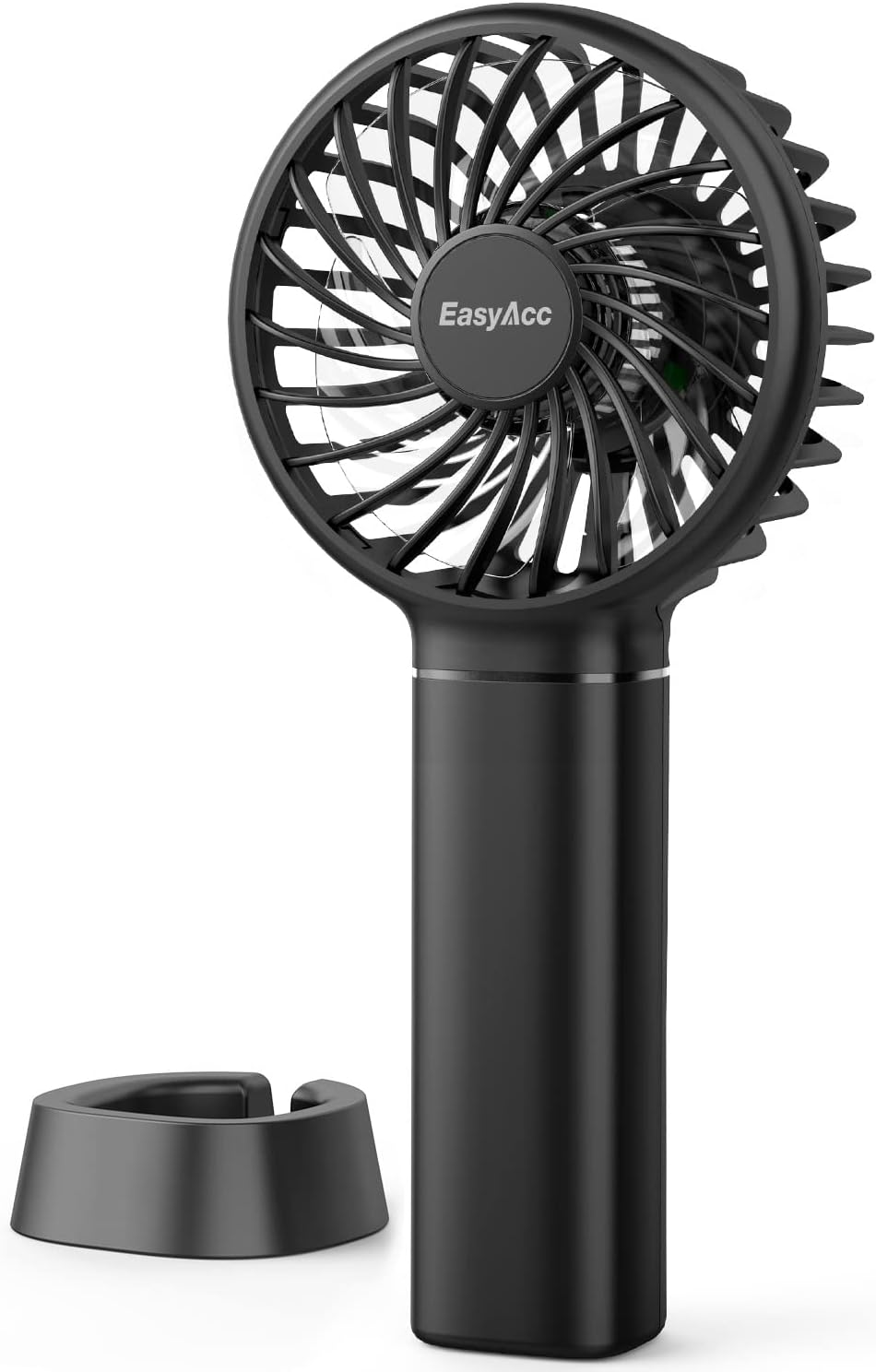 Easyacc Mini Handheld Fan Portable Personal Pocket Fan 5.5-17H 3 Speeds with Lanyard and Detachable Base Cooling Desk Fan for Kids Elderly Women for Travel and Home