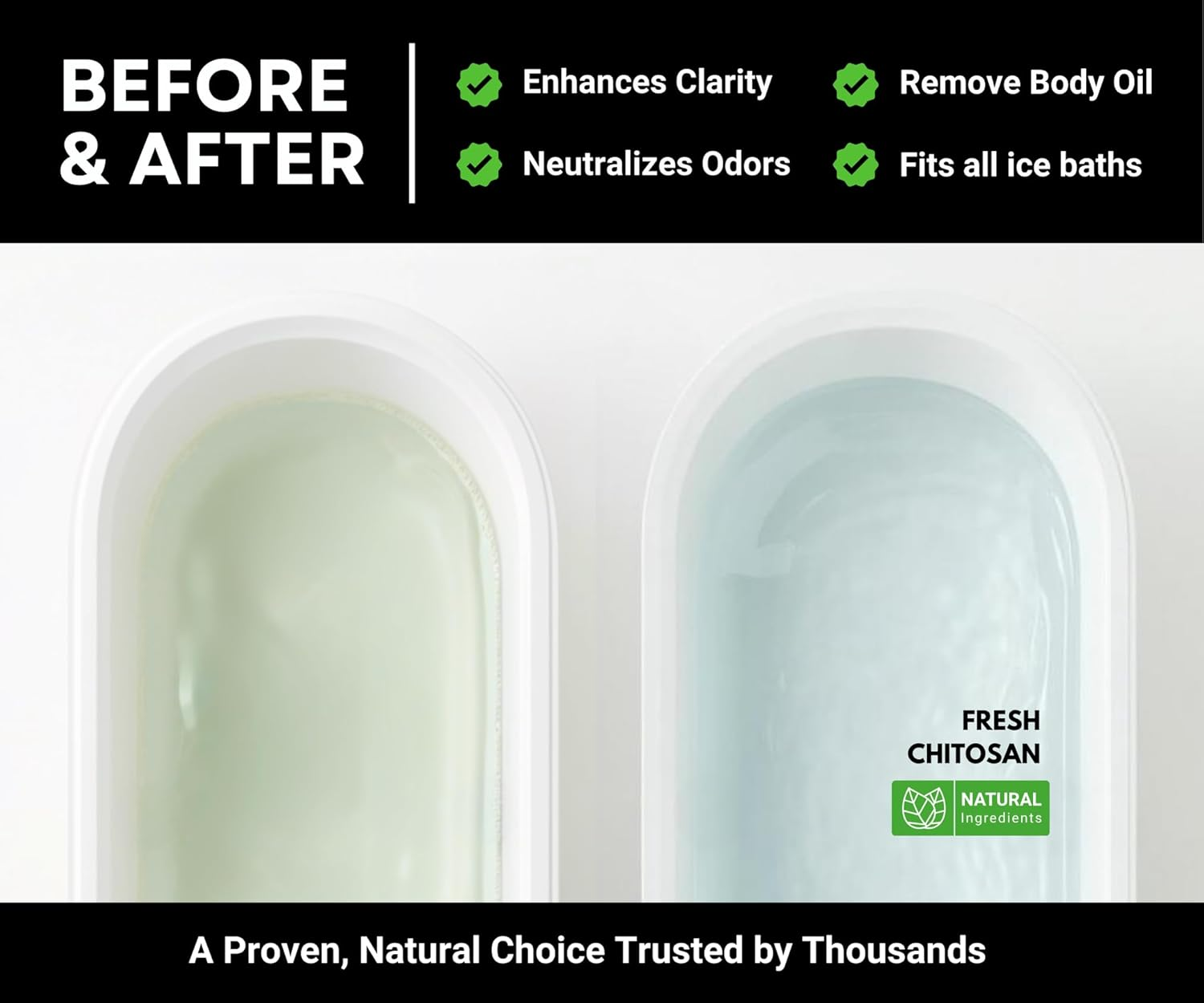 Ice Bath Cleaner & Clarifier &ndash; 24 Oz (710Ml) Premium Water Conditioner, Odor Neutralizer, Residue Eliminator, and Natural Enzyme Formula for Crisp, Clear Ice Baths image number 3