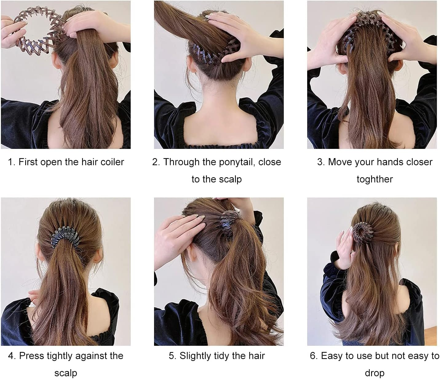 Pack of 4 Bird Nest Hair Clips Women'S Simple Ponytail Holder Haircut Bird Nest Hair Bobbles Expandable Headpiece Hair Band for Women Girls image number 5