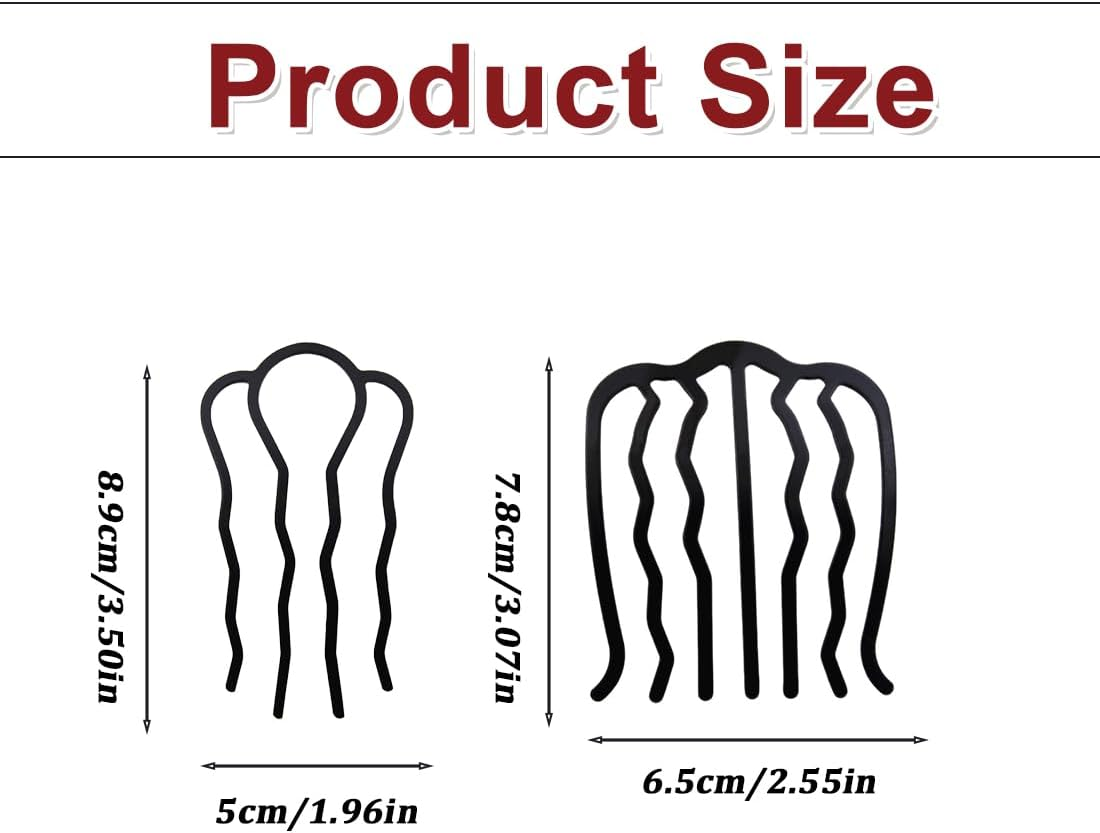 ZORVUJI Pack of 6 Hair Comb Metal Hair Combs Hair Accessories for Women Girls (3 Sizes) image number 3