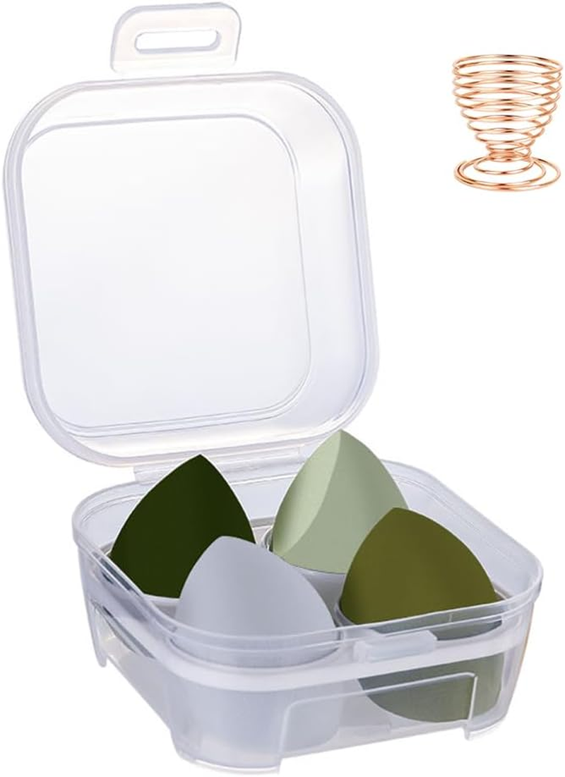 8 PCS Makeup Sponge with Holder Case Set, Makeup Sponges Blender Beauty Sponge Makeup Egg with Gift Box, Latex-Free Dry & Wet Use Foundation Cosmetic Makeup Puff for Powder Cream