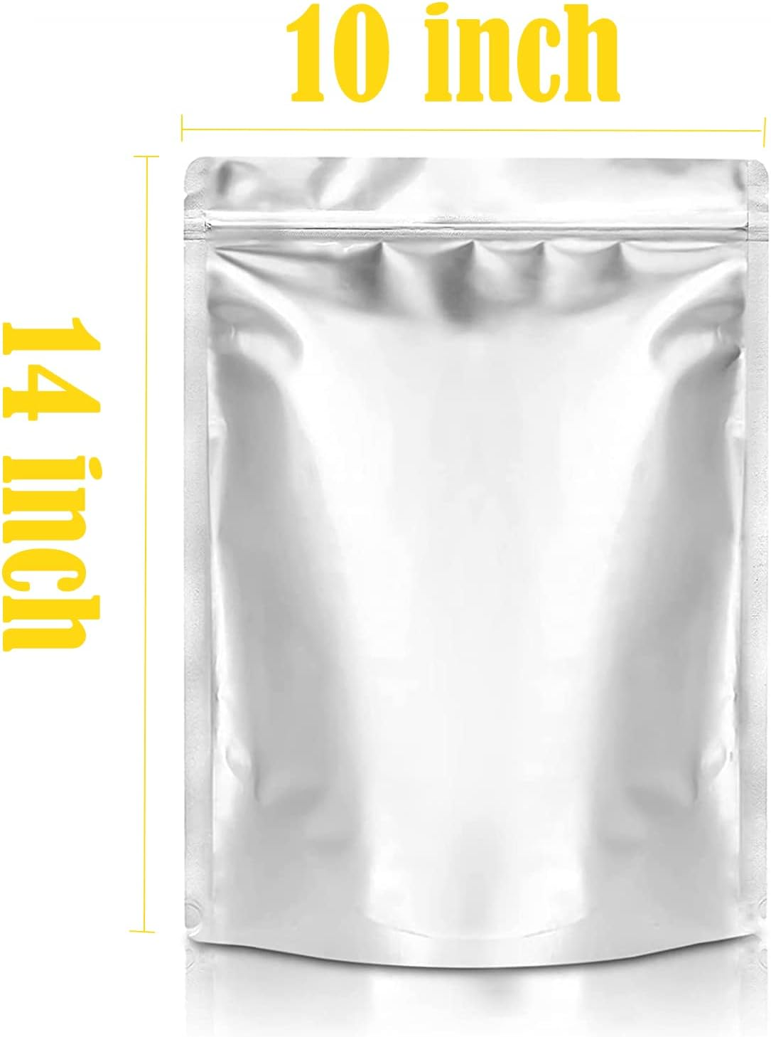 Durimoiy 50Pcs 1 Gallon Mylar Bags for Food Storage - (9.5 Mil, 10"X14") Stand-Up Zipper Pouches Resealable Bags & Heat Sealable Food Grade Storage Bags for Packging Products