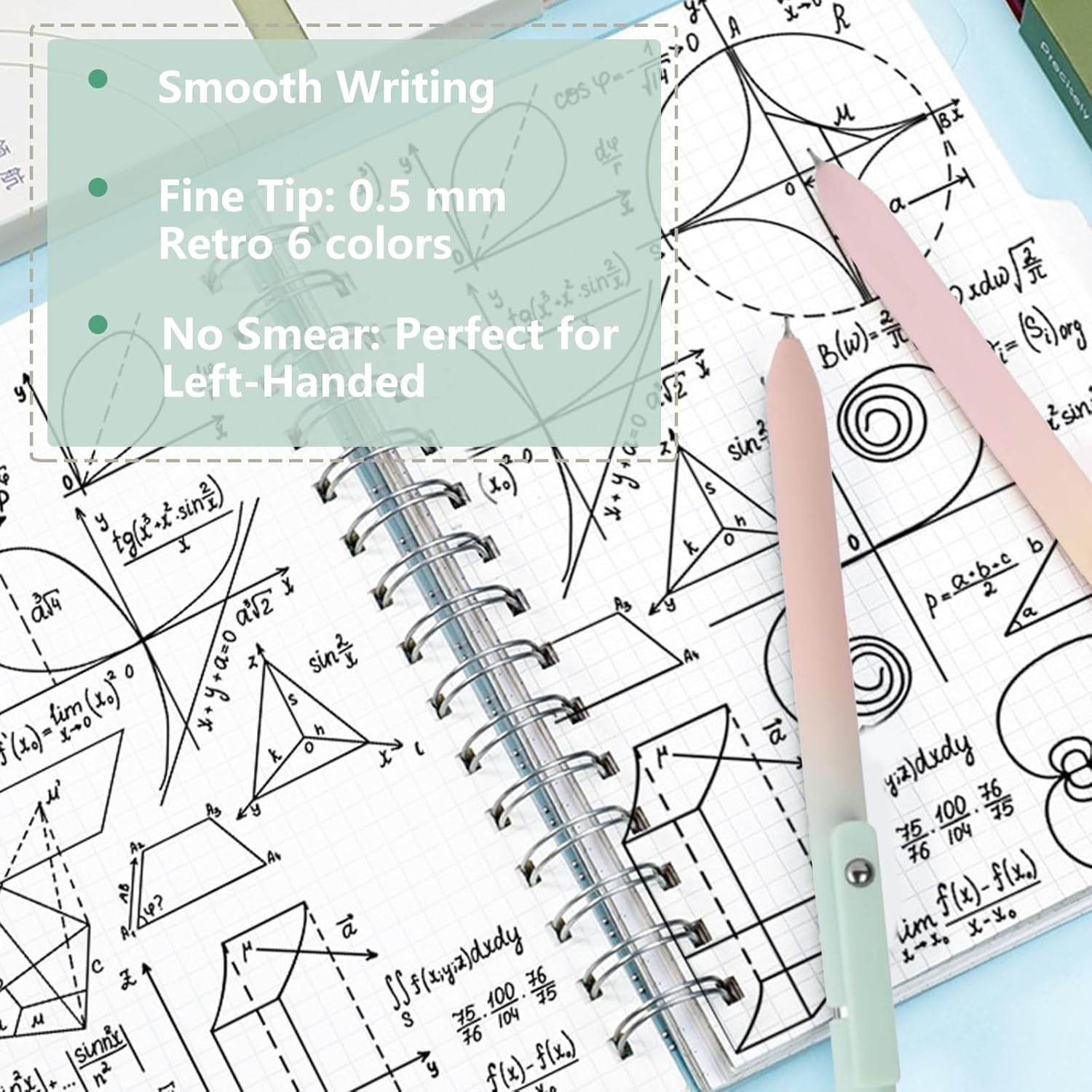 5 Pcs Colored Retractable Gel Pens, Gradient Color Pens, Colored Gel Ink Pens, Fine Point Smooth Writing Pens, Fast Dry Gel Pens 0.5 Mm Black Ink for Journaling Note Taking School Office Home image number 4