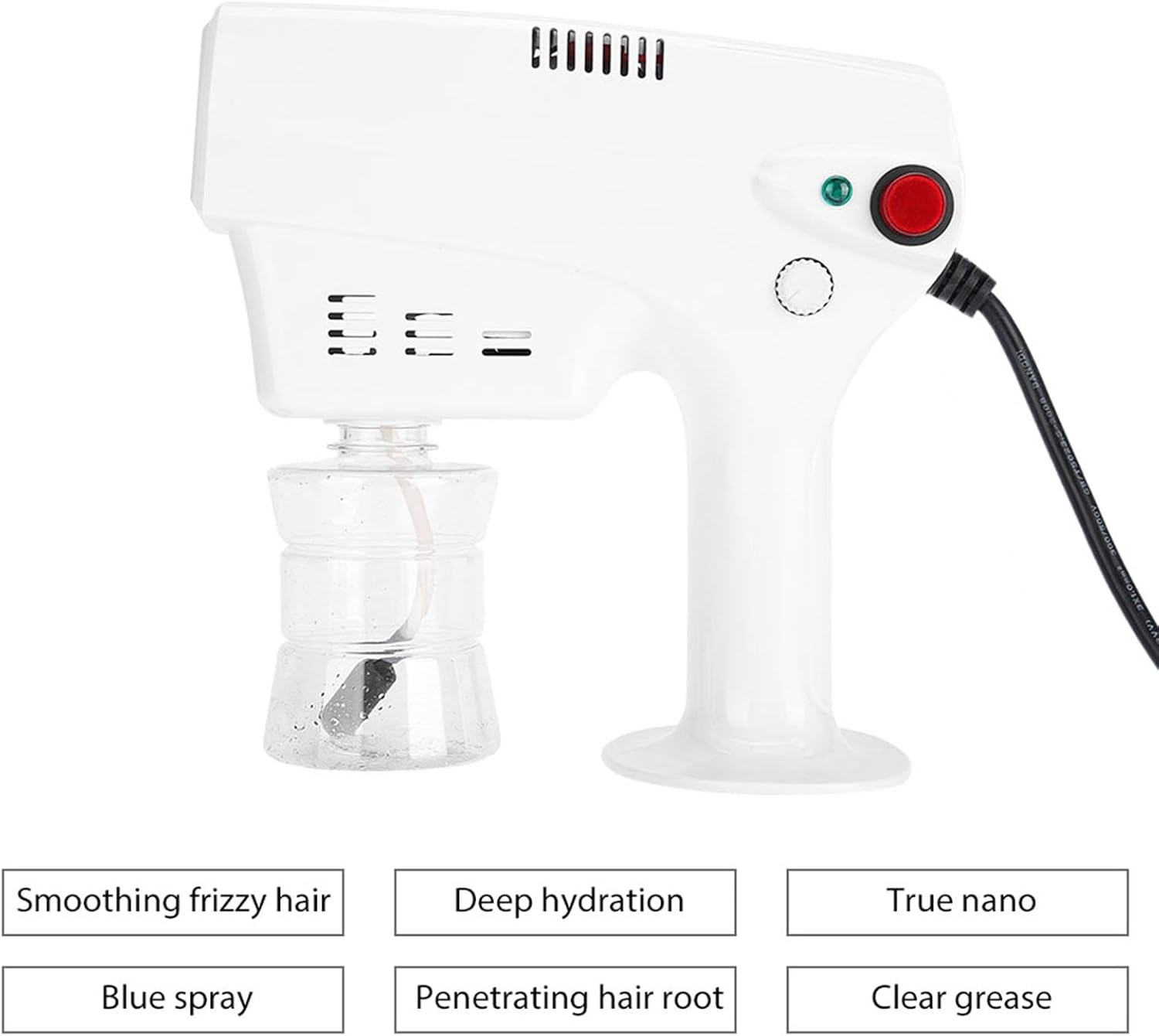 Pongnas Hair Steamer Nano Steam Gun, 300Ml Multifunctional Hair Coloring Dyeing Steamer Humidifer Hair Care Tool for Hair Dyeing, Hair Color, Hair Care Treatment(Uk Plug) image number 2