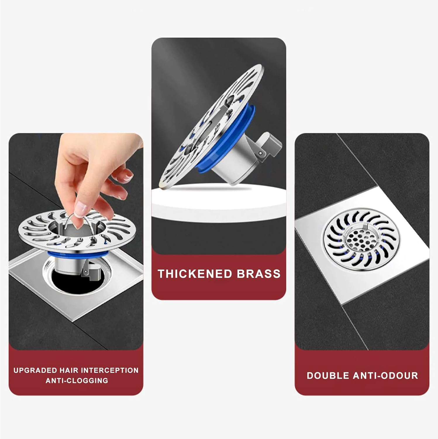 Qruilantu Odor Proof Floor Drain，Shower Floor Drain Backflow Preventer，One Way Drain Valve，Brass Drain Filter，Prevent Backflow, Prevent Anti-Odor Dispersion in Bathroom and Kitchen（Galvanized） image number 4