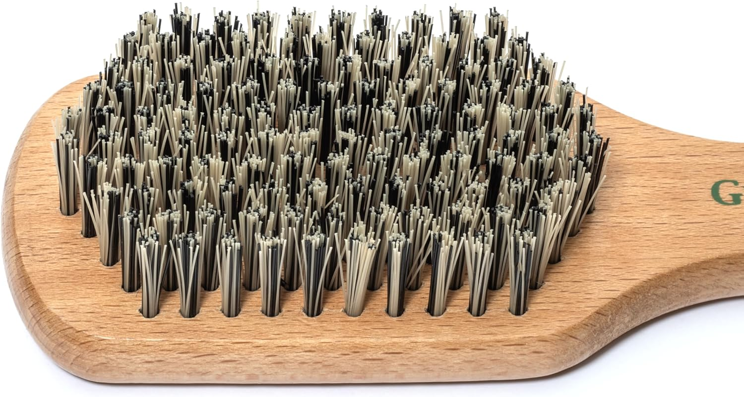 Grannaturals Hard Bristle Slick Back Hair Brush for Men & Women with Thick Curly Hair - Stiff Reinforced Nylon Small Hairbrush for Smoothing, Waves, Beard, Fades, Locs, Dreads image number 2