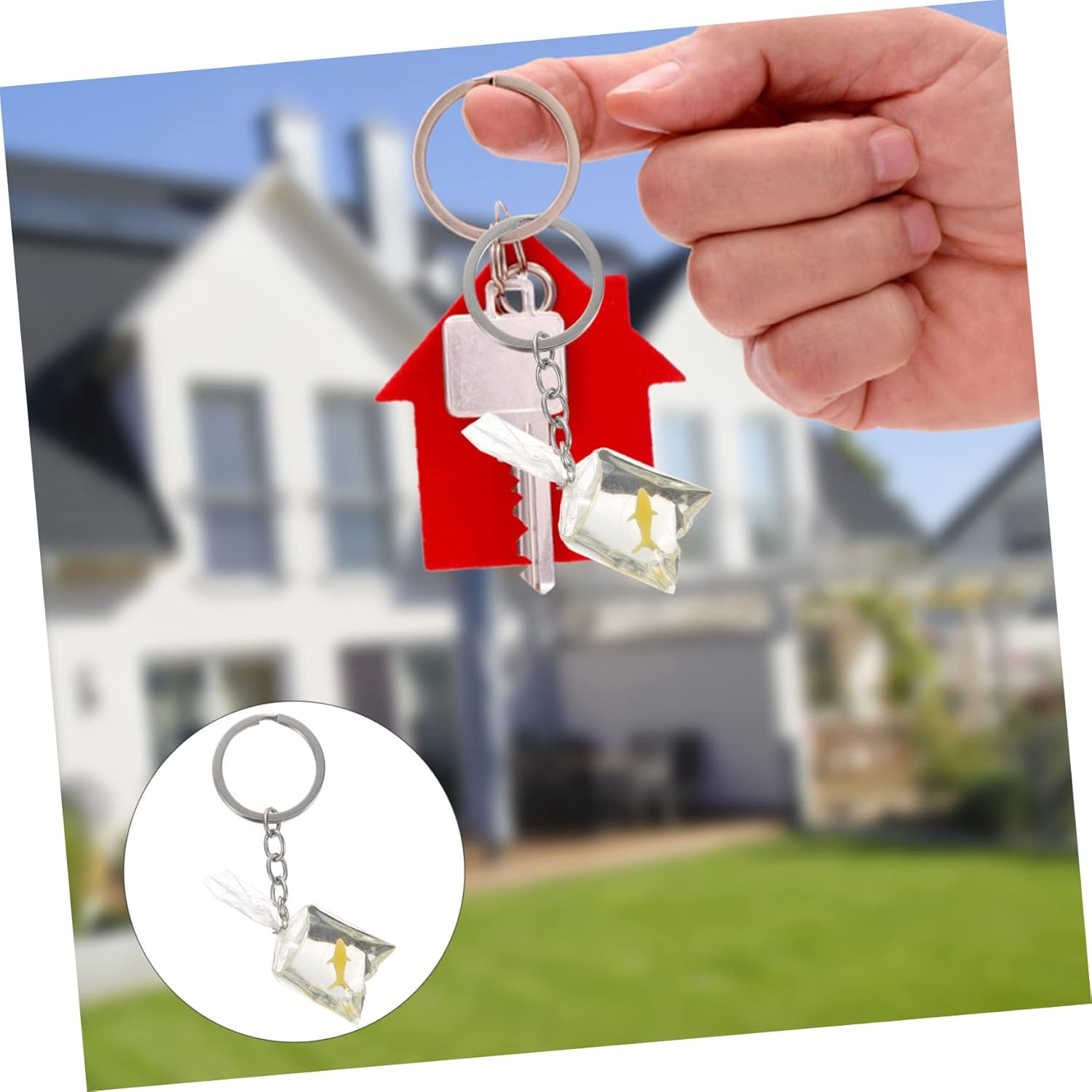 BESTYASH Funny Goldfish Keychain for Girls Backpack Keyring Charm Fish Decor Phone Keychain Bag Pendant image number 2