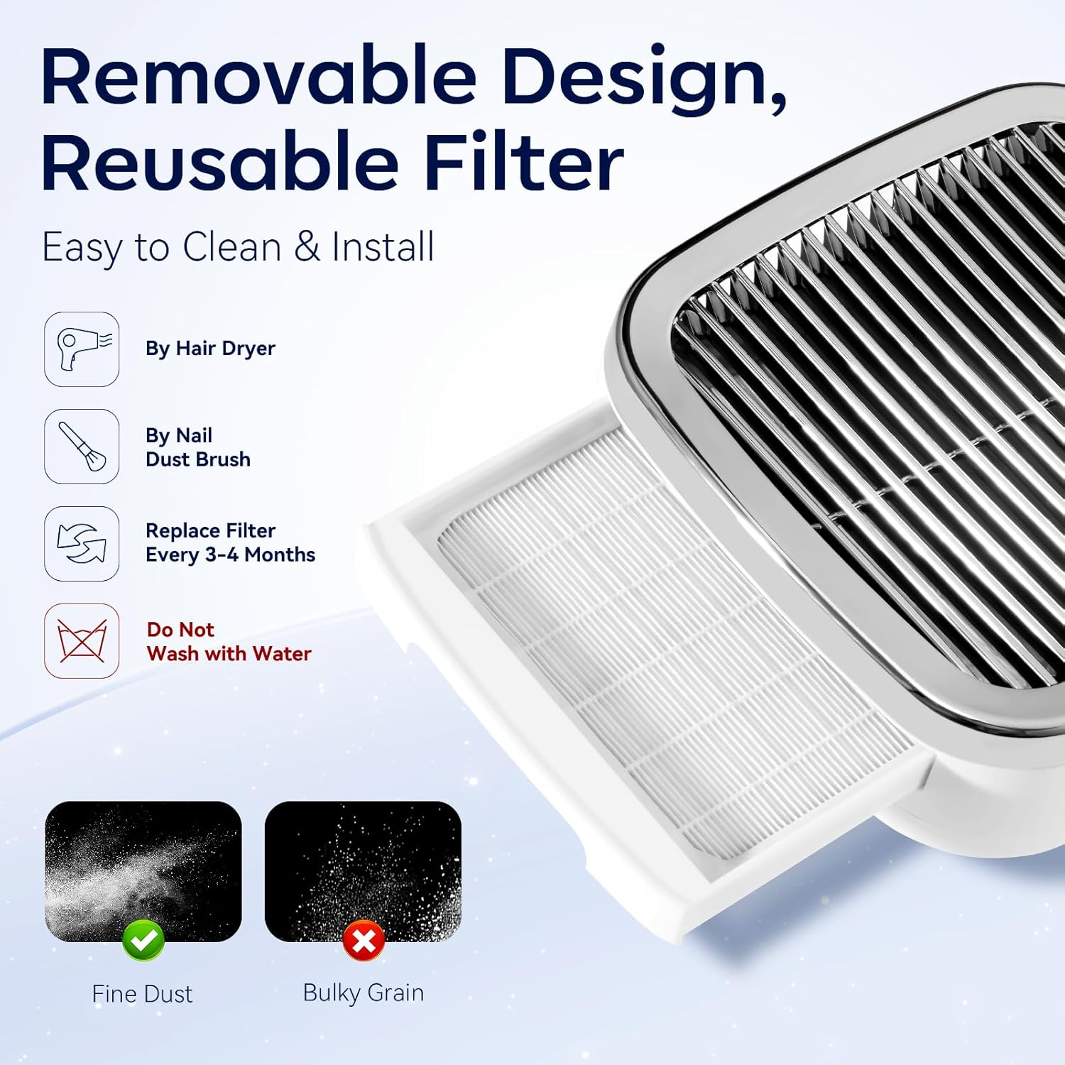 Makartt Nail Dust Collector - 60W Extractor Vacuum Dust Collector for Nails Acrylic Nail Drill Dust Extractor Beauty Gift Nail Salon Equipment with 2 Powerful Nail Fan MK200 image number 1