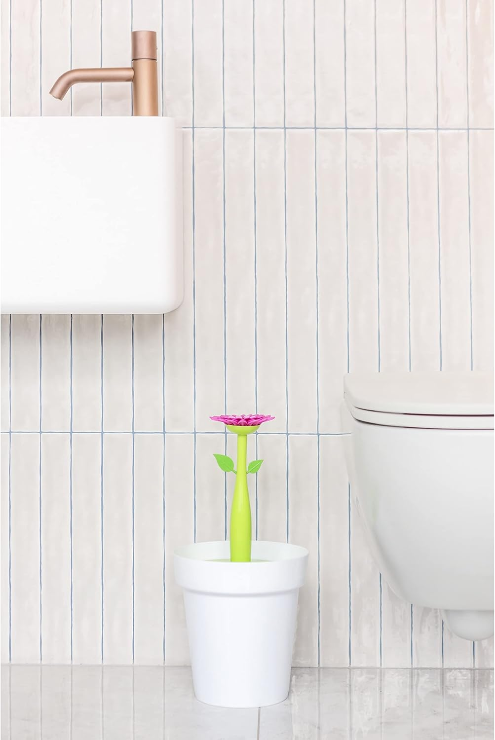 Vigar Flower Power Bathroom Bin, 3 Litre Capacity, White image number 2