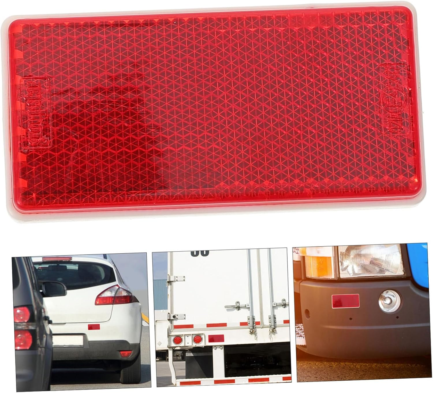 Rectangular Adhesive Reflector for Trucks and Trailers Red Vehicle Safety Reflective Strip Resistant to UV and Weather Versatile Side Marker for Cars Motorcycles and Gate Posts image number 5