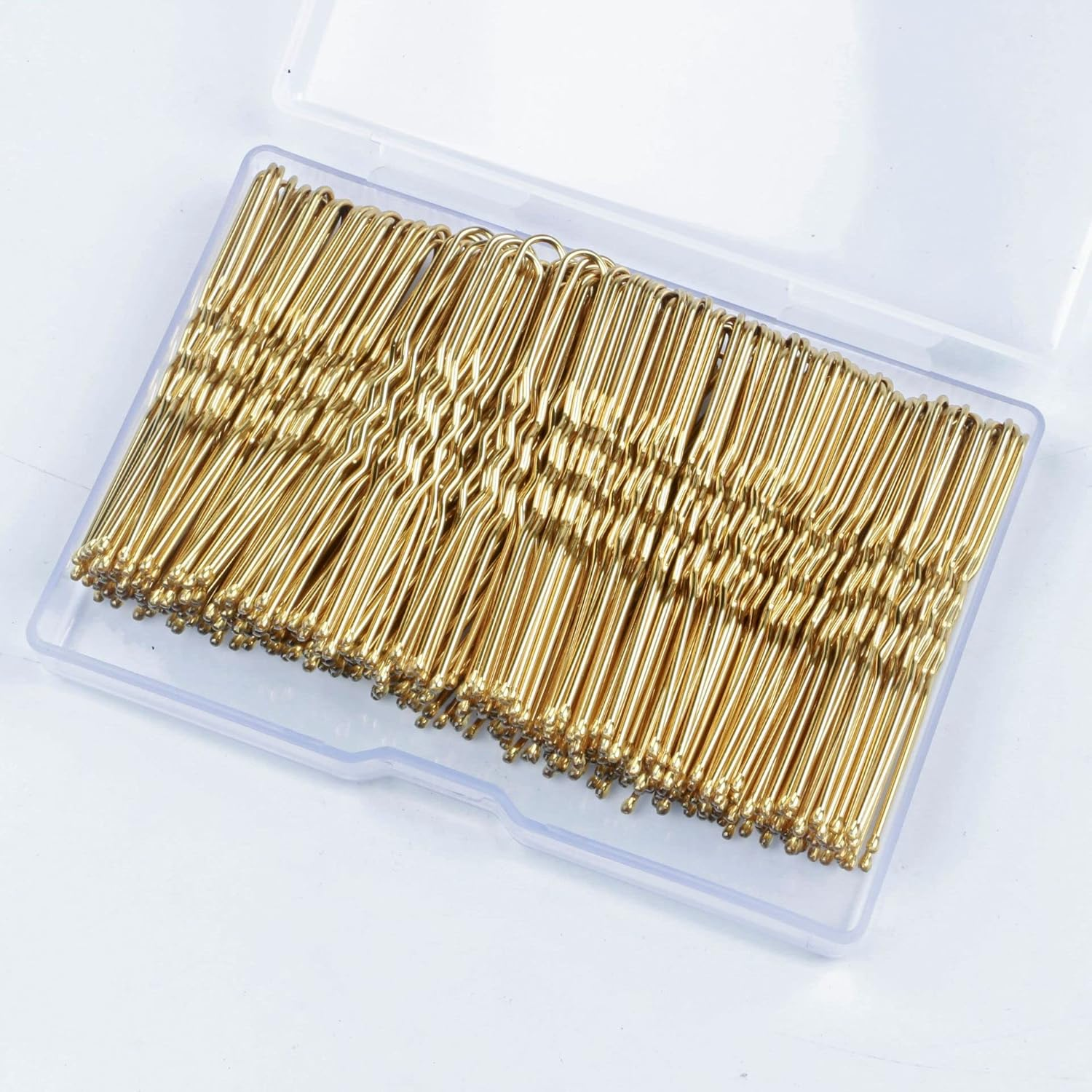 U Shaped Hair Pins,200 Count of Buns Waved Hair Pins for Women Girls with Box for Thin Thick Hair（2.36 Inch ） (Golden) image number 3