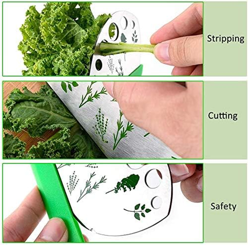 Herb Stripper, Jiaedge Green 9 Holes Stainless Steel Kitchen Herbs Leaf Stripping Tool, Metal Herb Peeler for Kale, Collard Greens, Thyme, Basil, Rosemary Stripper image number 6