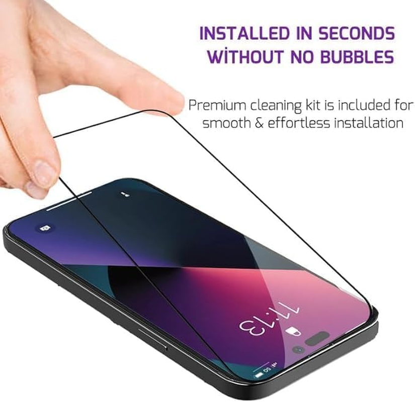 FOR Iphone 17/16/15 PRO MAX plus Screen Protector (2 Pack), HD Tempered Glass 9H Hardness, Anti-Scratch, Bubble-Free Installation Frame, Anti-Fingerprint, Case Friendly Screen Guard for Iphone plus Models image number 3