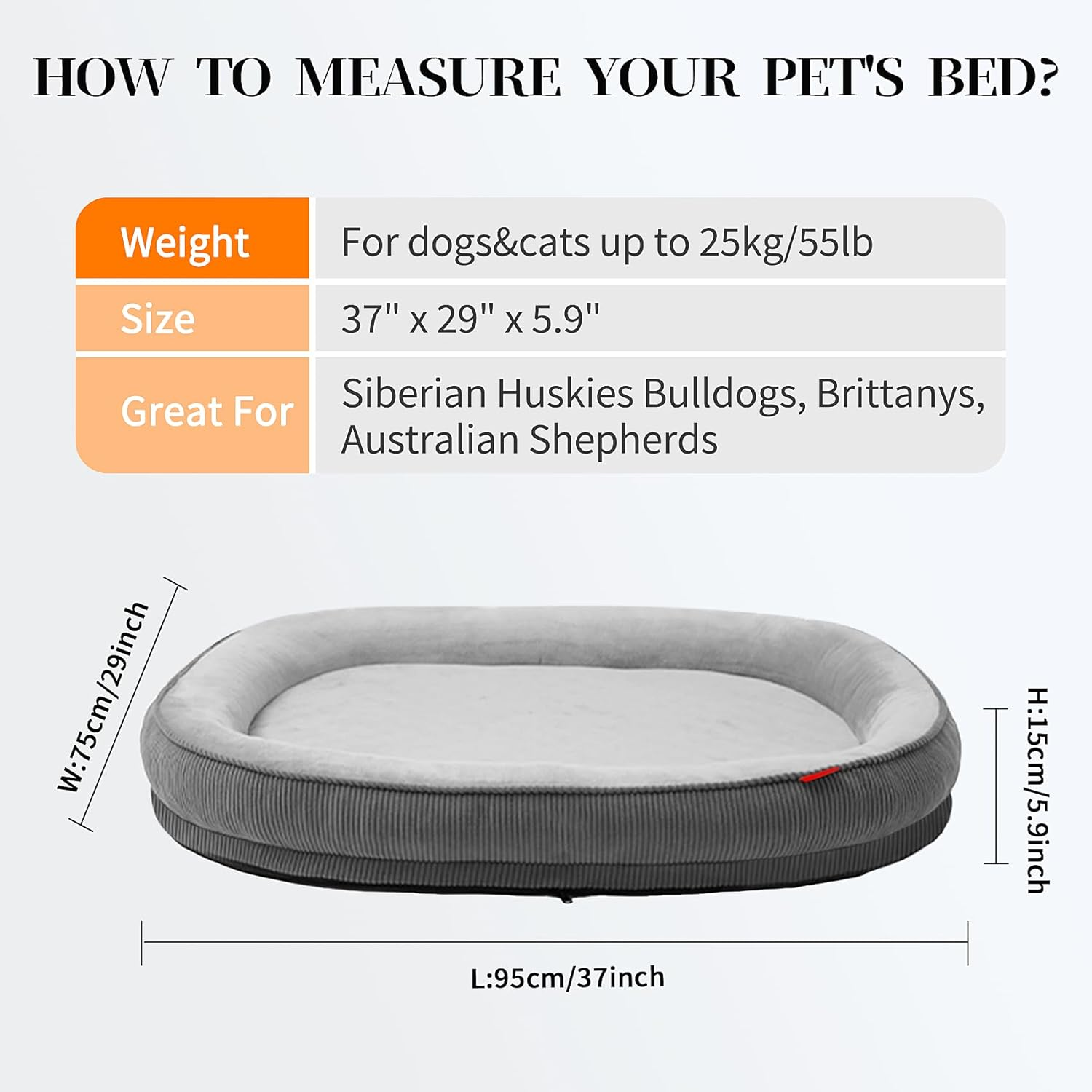 Washable Dog Bed,Dog Bed Large,Comfy Kennel Pad Anti-Slip Pet Sleeping Mat Fordog Beds Large Sized Dog,Dog Medium Size,Big Waterproof Couch Pet Bed 95 X 75CM image number 5