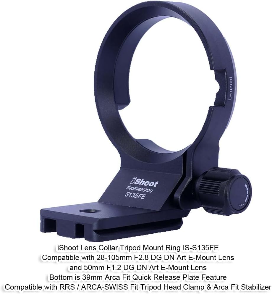 Lens Collar Tripod Mount Ring Compatible with Sigma 28-105Mm F2.8 DG DN Art, 50Mm F1.2 DG DN Art, 50Mm F1.4 DG HSM Art, 28Mm F1.4 DG HSM Art (E-Mount), Bottom Is Arca-Swiss Fit Quick Release Plate image number 3