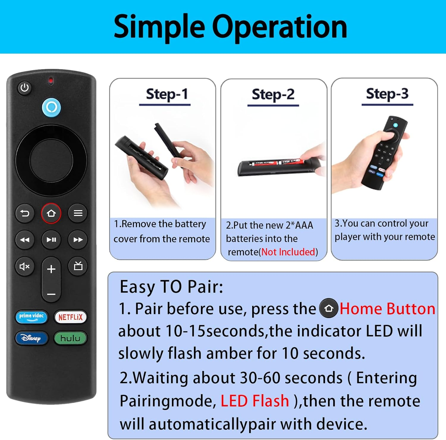 Replacement Voice Remote Control Fit for Amazon Smart Tvs Stick,Compatible with Stick (2Nd & 3Rd Gen), Compatible with Stick TV Cube (1St & 2Nd Gen),Tv (3Rd Gen) New Remote Control image number 6