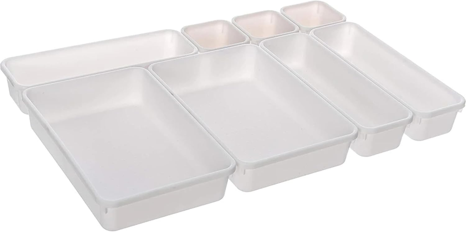 PARENCE XXL Modular Cutlery Organiser - Set of 8 Drawer Storage Compartments - Adjustable Plastic Dividers - Ideal for Kitchen, Utensils - Adjustable, Stackable image number 1